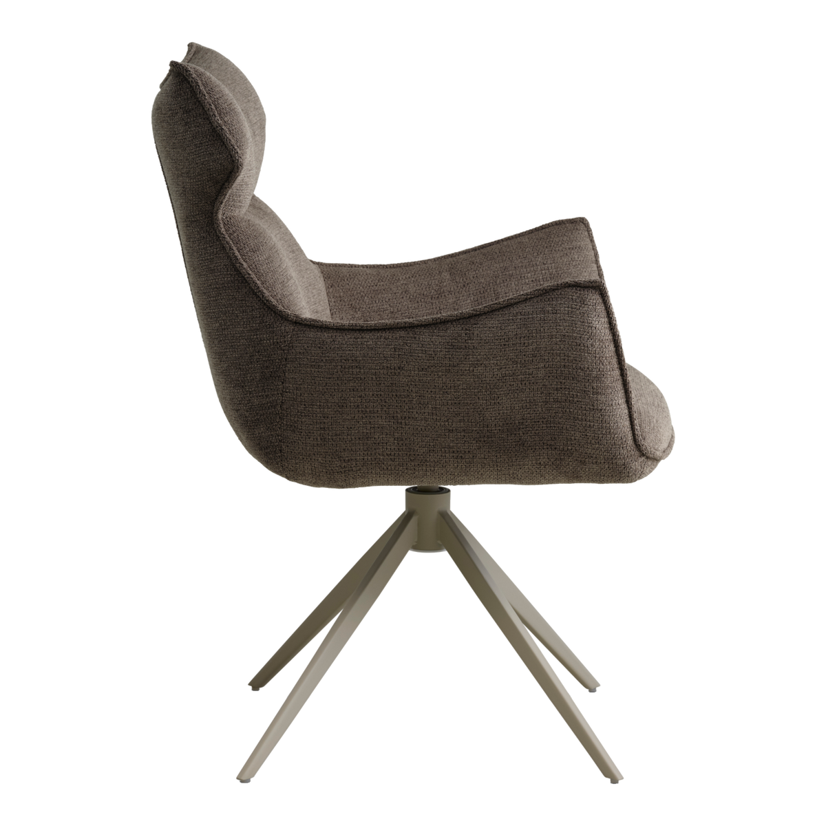 Lexpo Liva spisebordsstol i Mito stof Brown med drejefod i beige