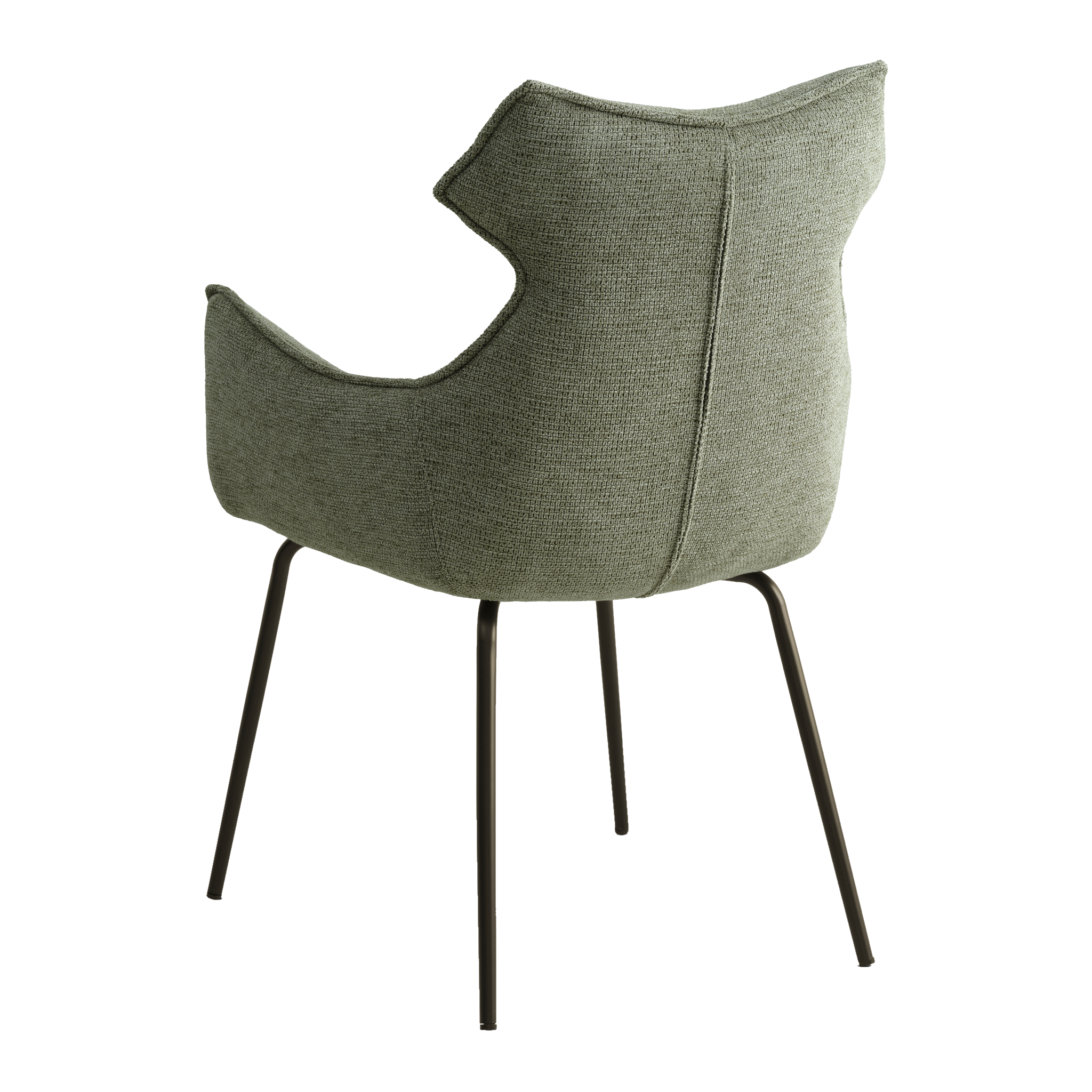 Lexpo Liva spisebordsstol i Mito stof Green med fast stel i anodic brown