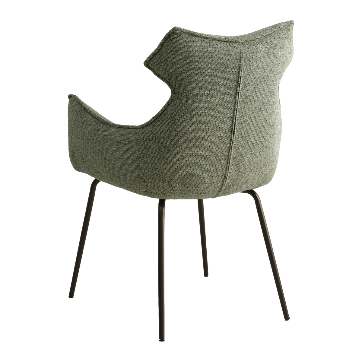 Lexpo Liva spisebordsstol i Mito stof Green med fast stel i anodic brown