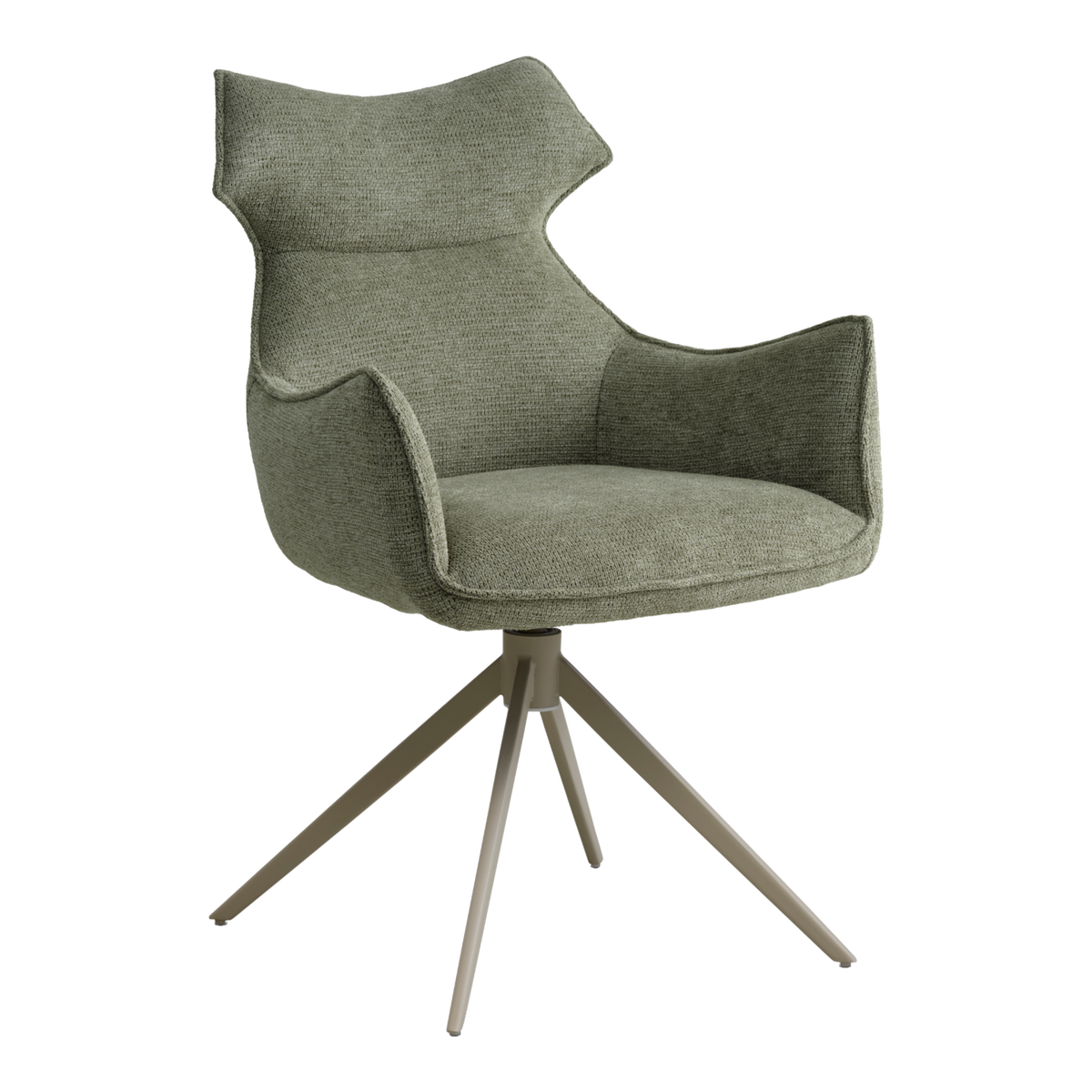 Lexpo Liva spisebordsstol i Mito stof Green med drejefod i beige