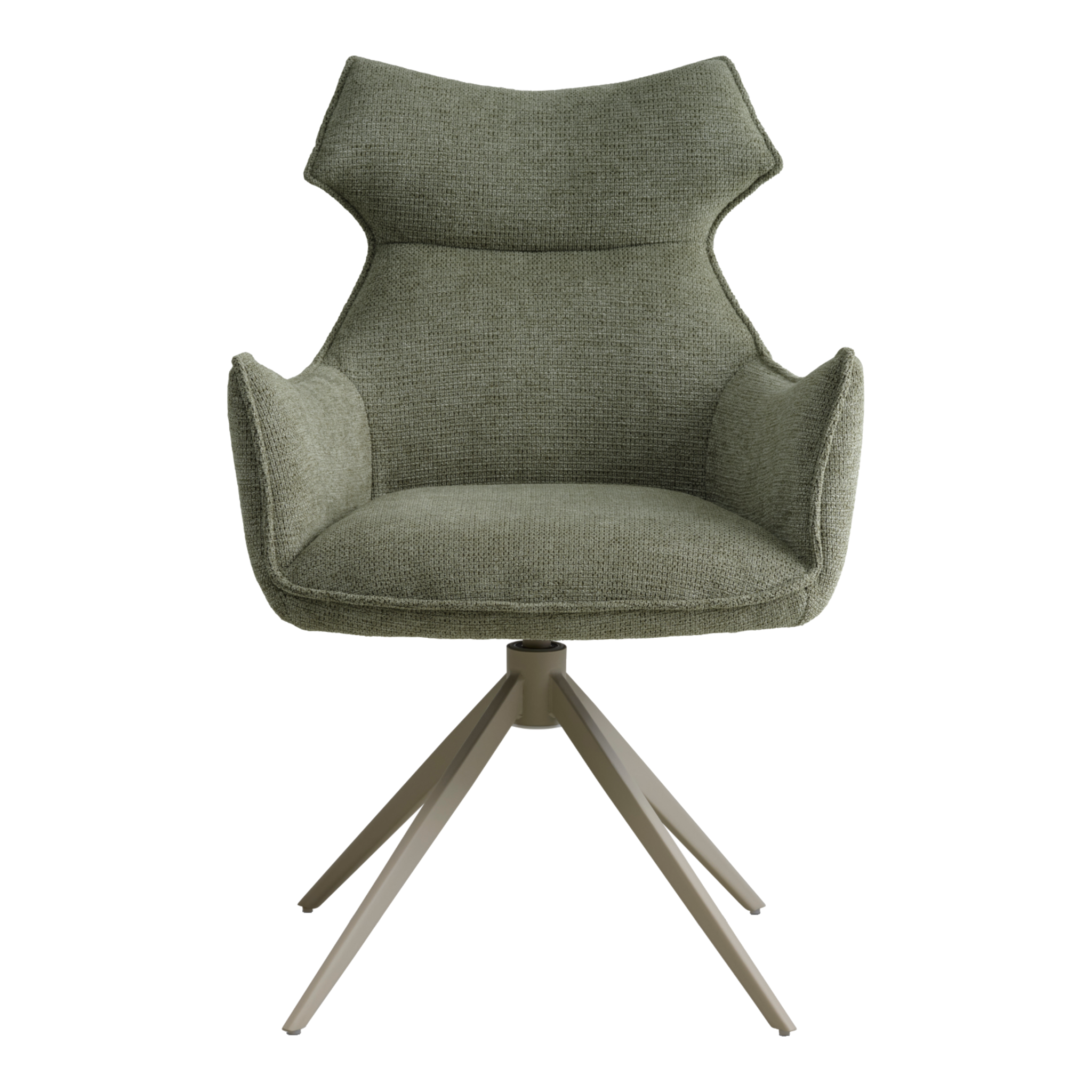 Lexpo Liva spisebordsstol i Mito stof Green med drejefod i beige