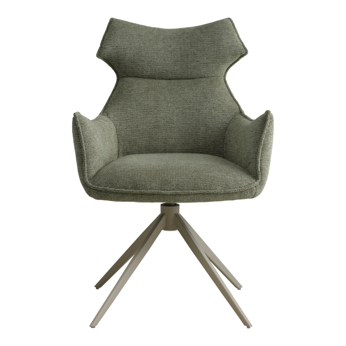 Lexpo Liva spisebordsstol i Mito stof Green med drejefod i beige