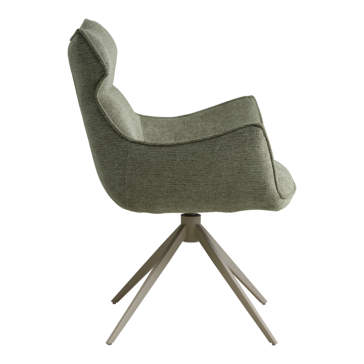 Lexpo Liva spisebordsstol i Mito stof Green med drejefod i beige