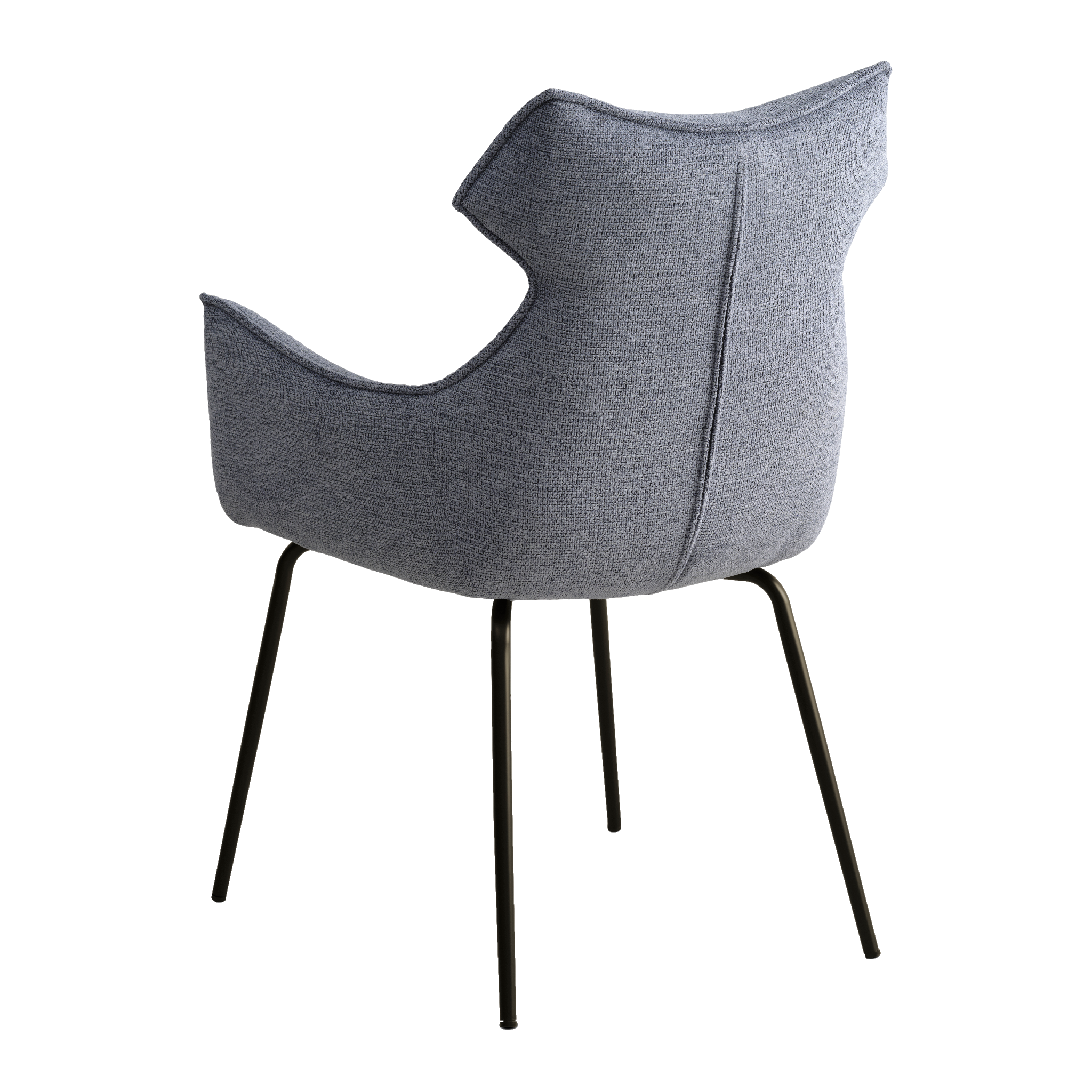 Lexpo Liva spisebordsstol i Mito stof Ice Blue med fast stel i anodic brown
