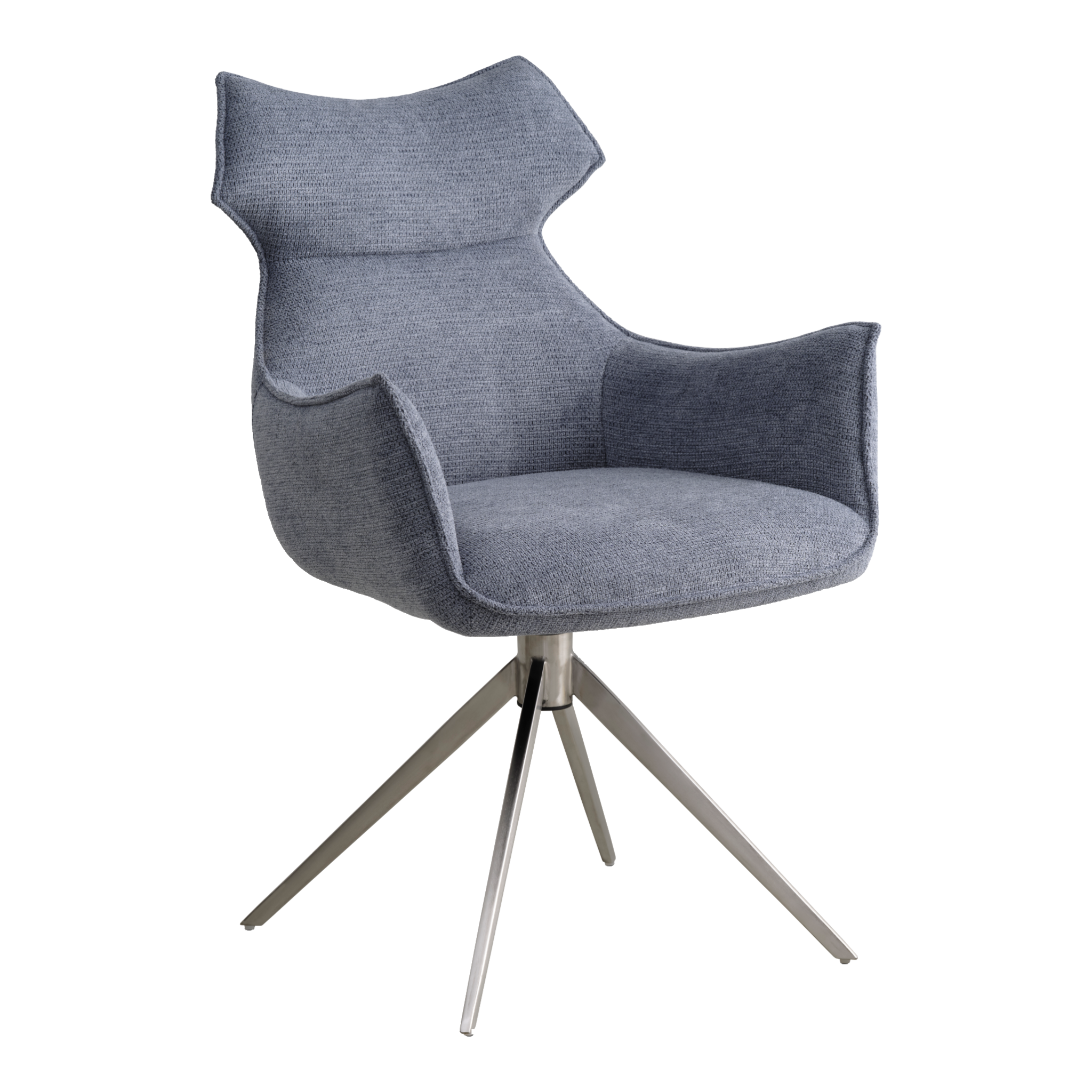 Lexpo Liva spisebordsstol i Mito stof Ice Blue med drejefod i metal