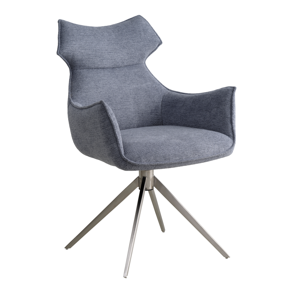 Lexpo Liva spisebordsstol i Mito stof Ice Blue med drejefod i metal