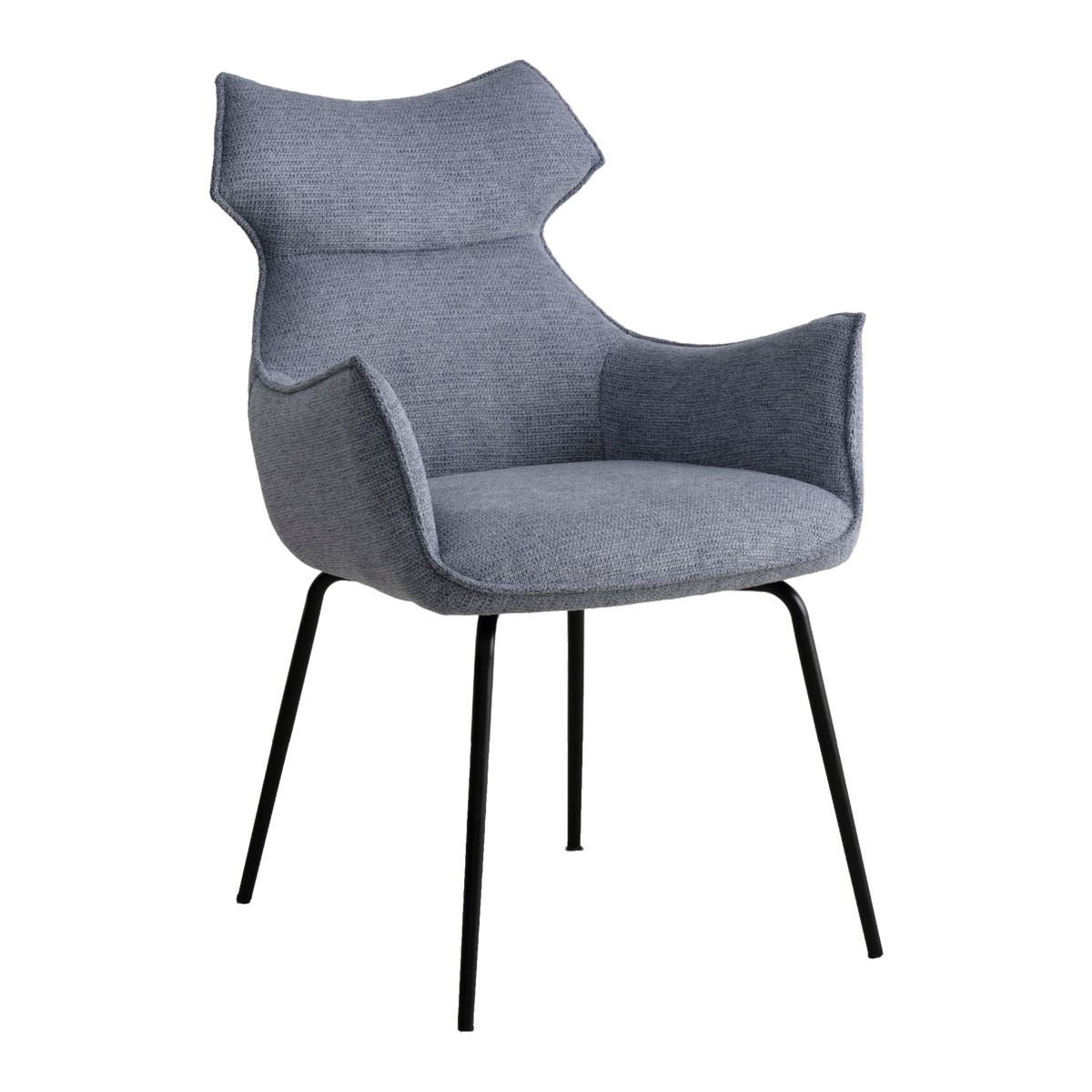 Lexpo Liva spisebordsstol i Mito stof Ice Blue med fast sort stel