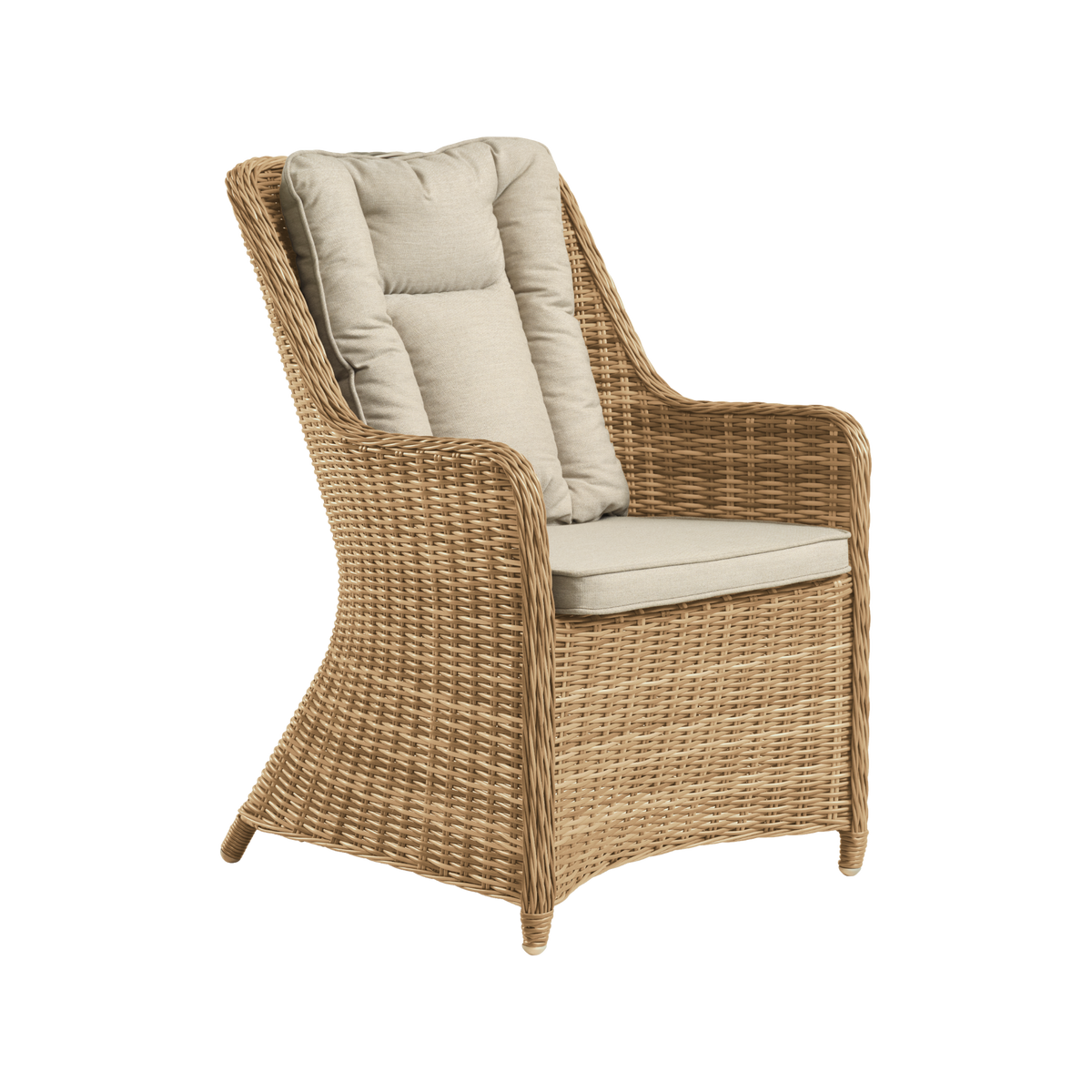 Lexpo Lombok havestol i natur polyrattan med hynder
