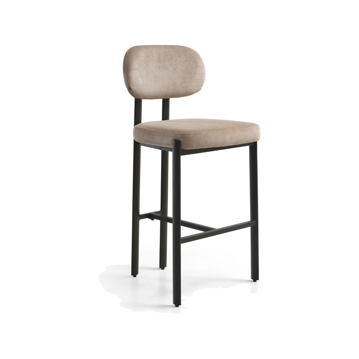 Lexpo Luna counterstol i beige Wave stof med sort metalstel