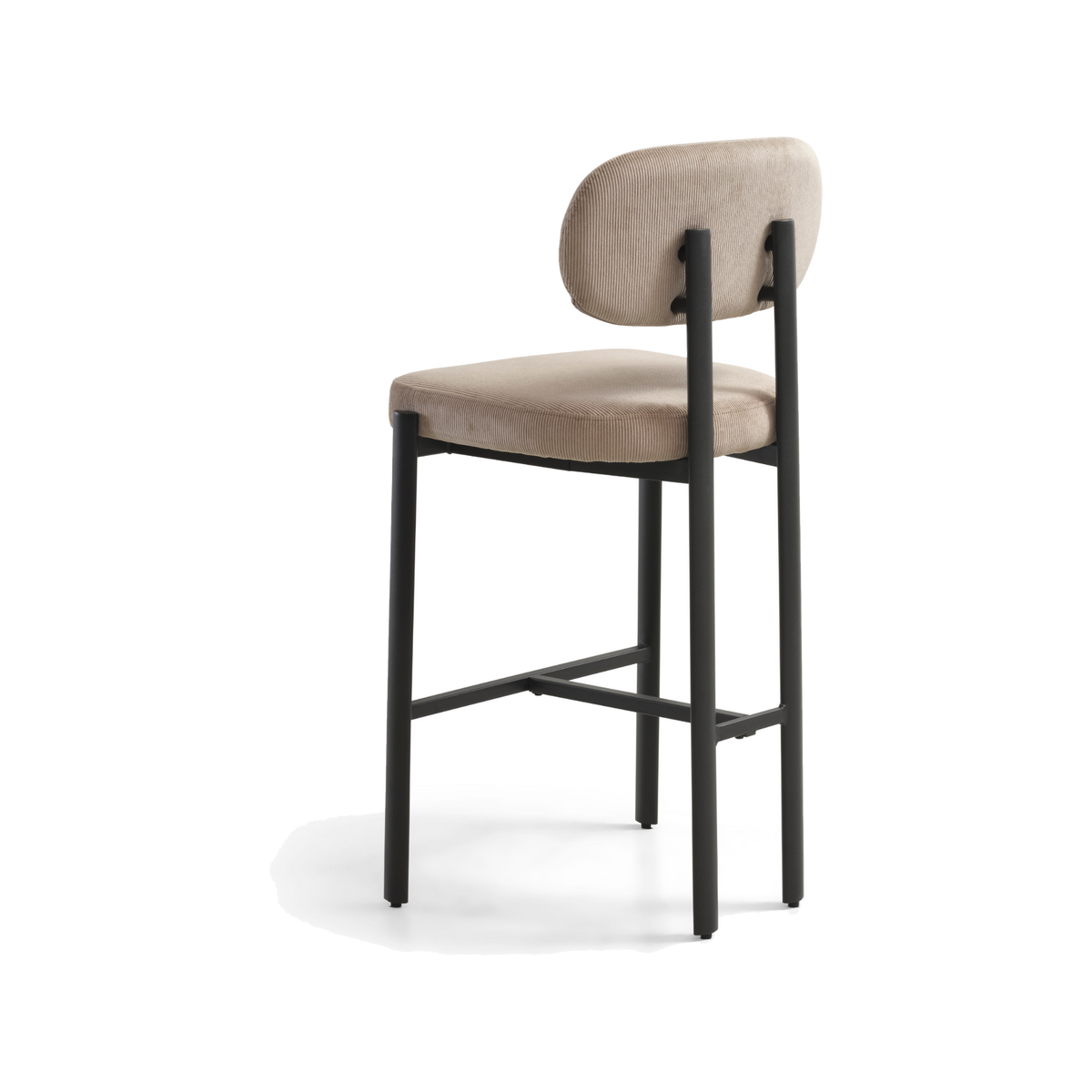 Lexpo Luna counterstol i beige Wave stof med sort metalstel