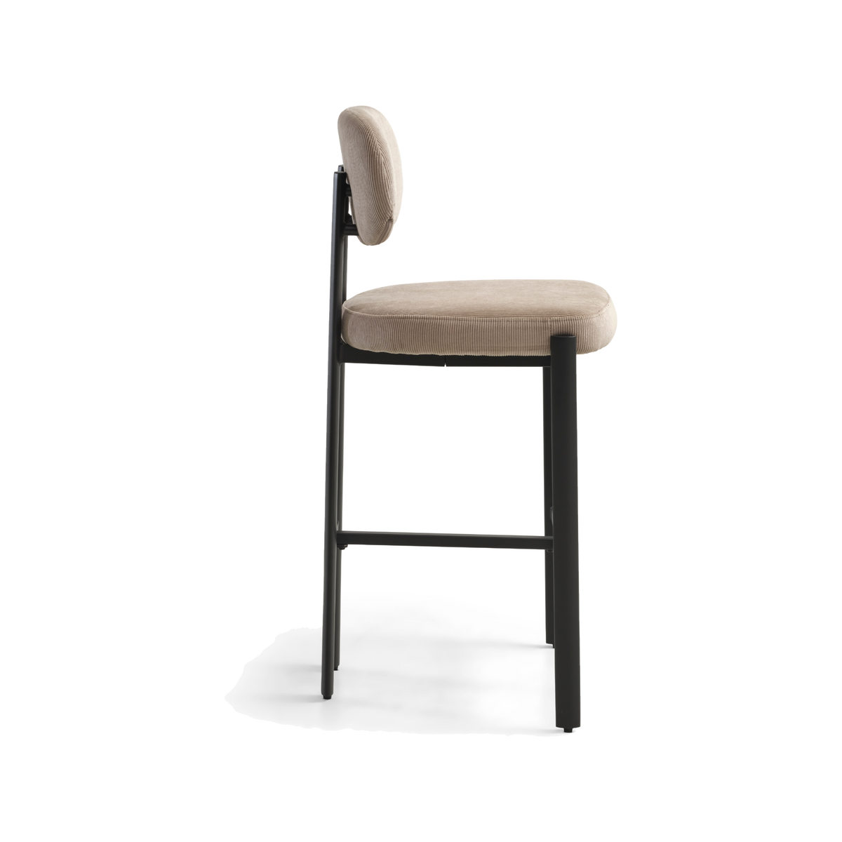 Lexpo Luna counterstol i beige Wave stof med sort metalstel