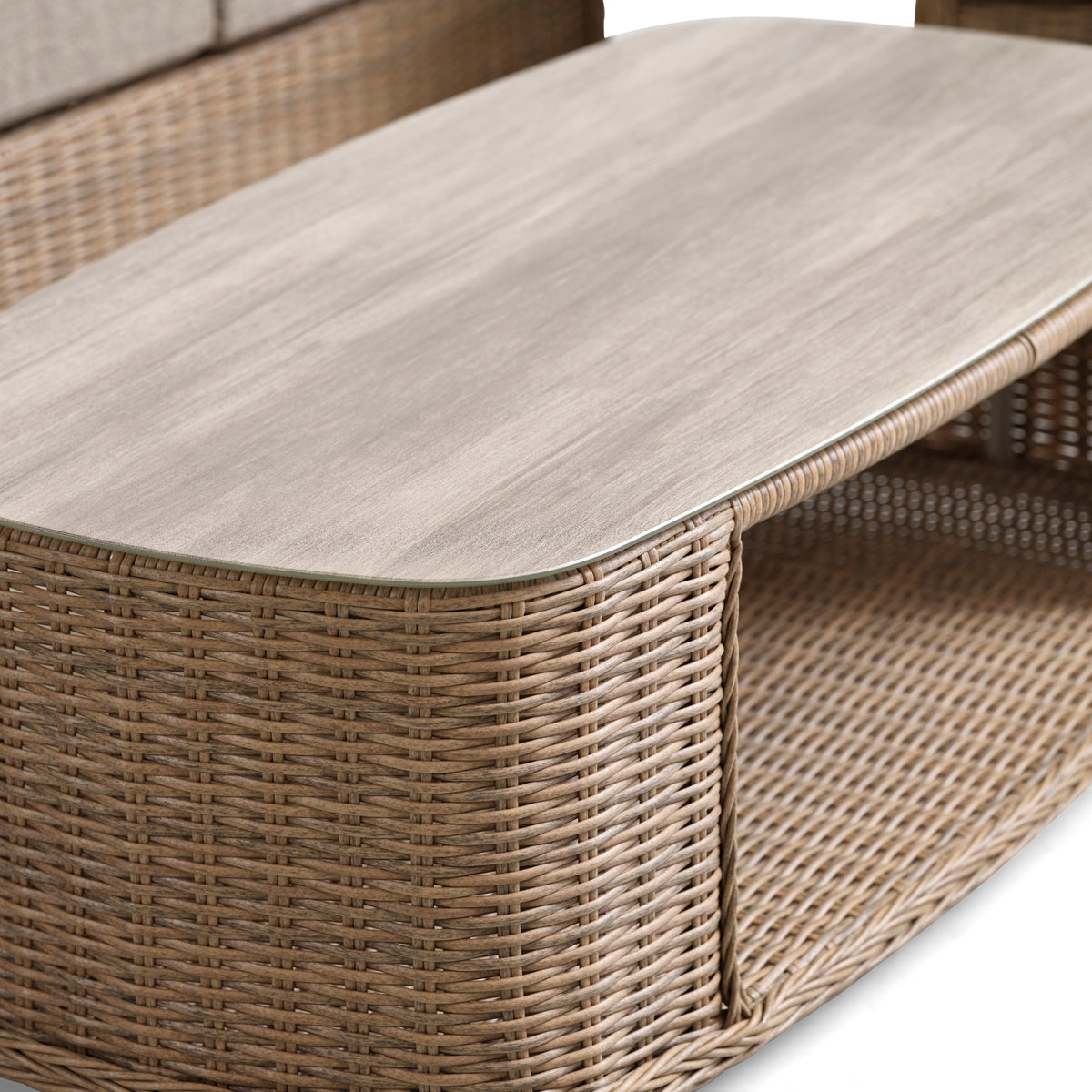 Lexpo Madeira loungebord i natur polyrattan, detalje