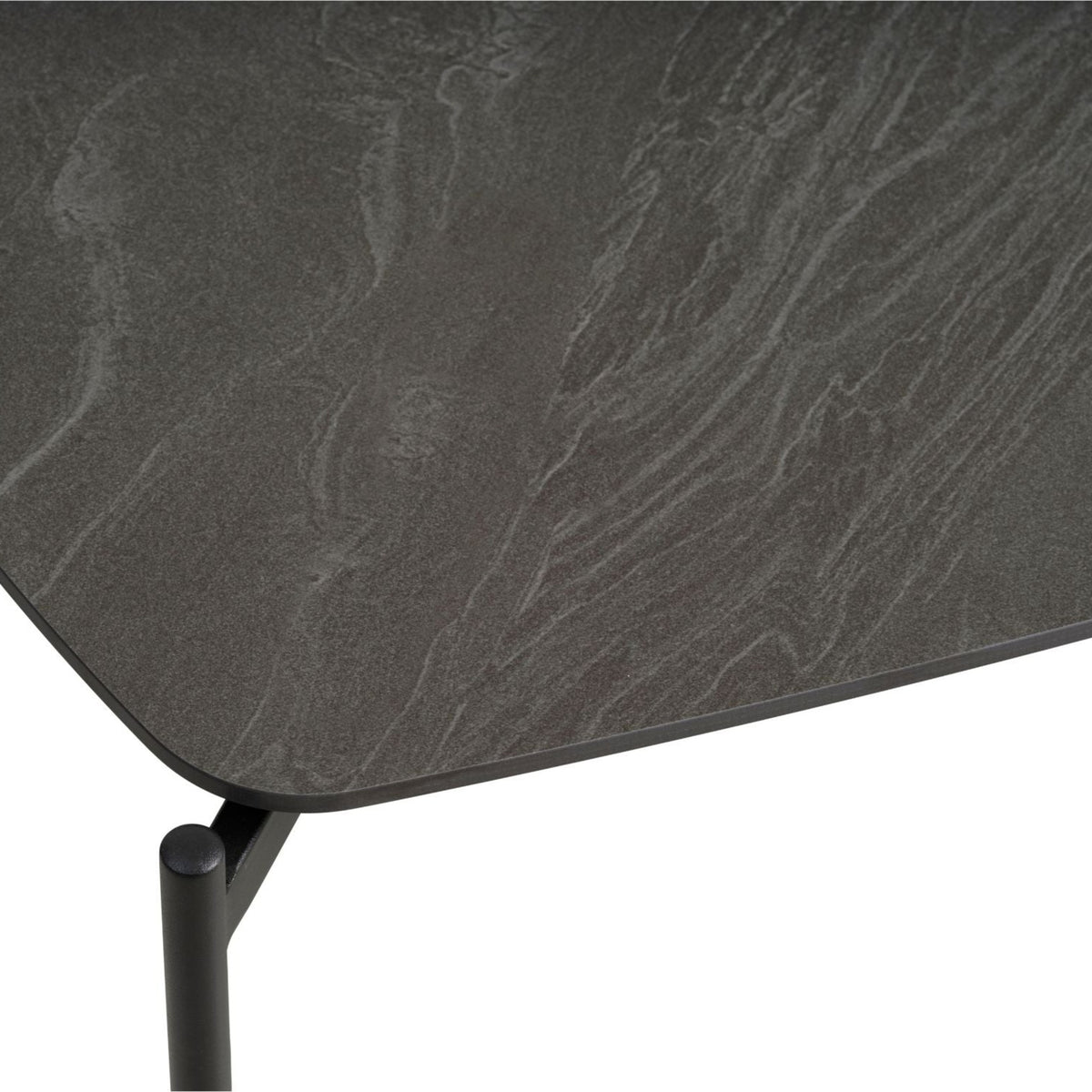 Lexpo Malta sofabord i anthracite keramik med sorte metalben