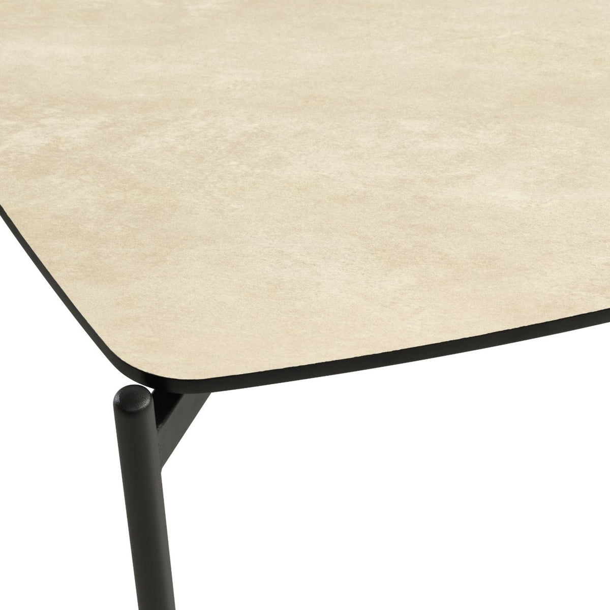 Lexpo Malta sofabord i beige HPL med sorte metalben