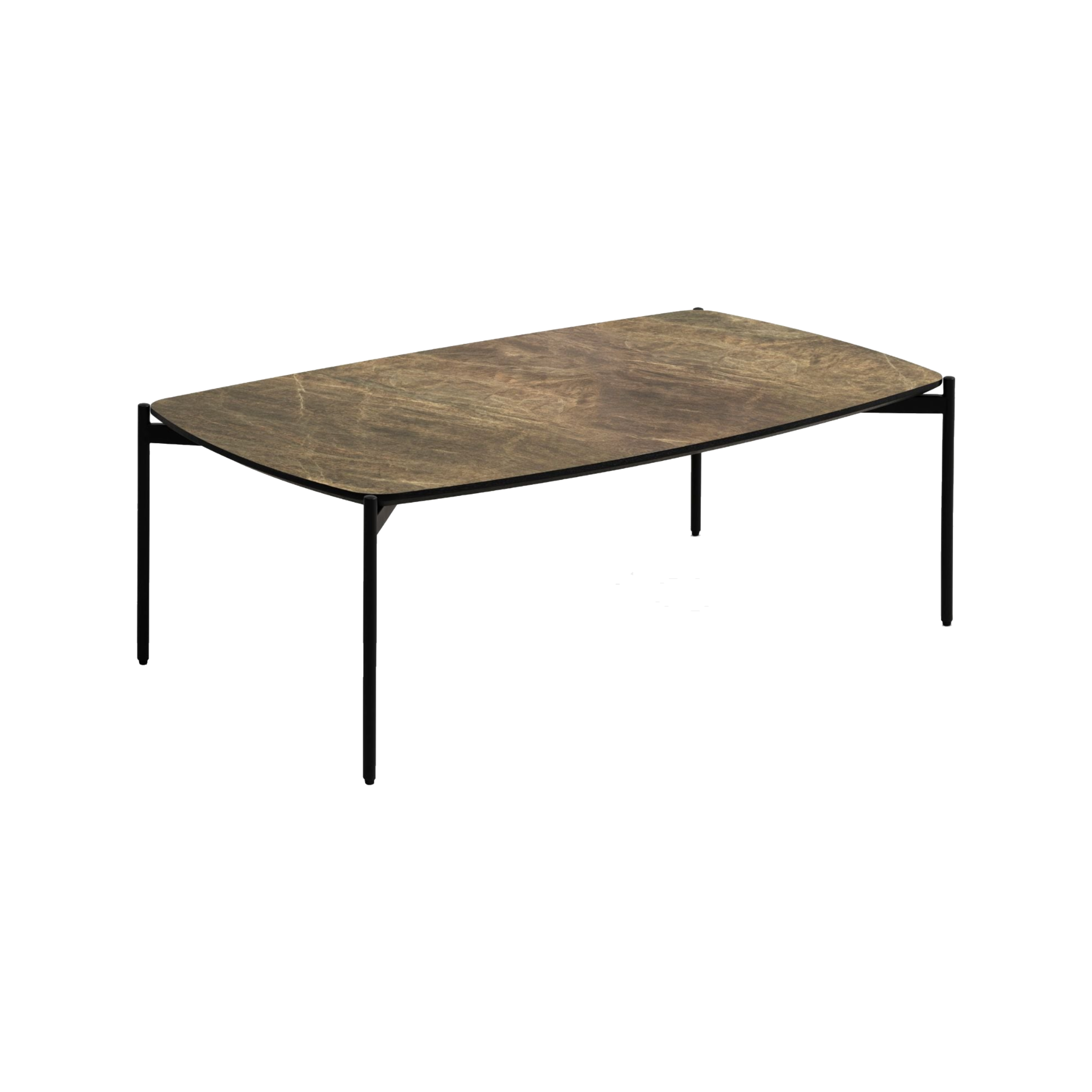 Lexpo Malta sofabord i dark brown HPL med sorte metalben