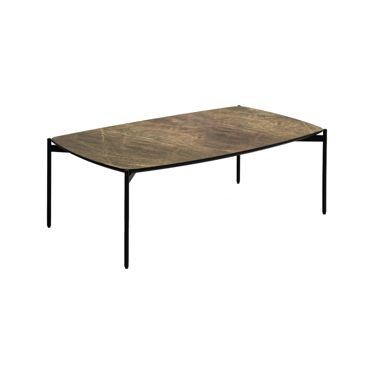 Lexpo Malta sofabord i dark brown HPL med sorte metalben