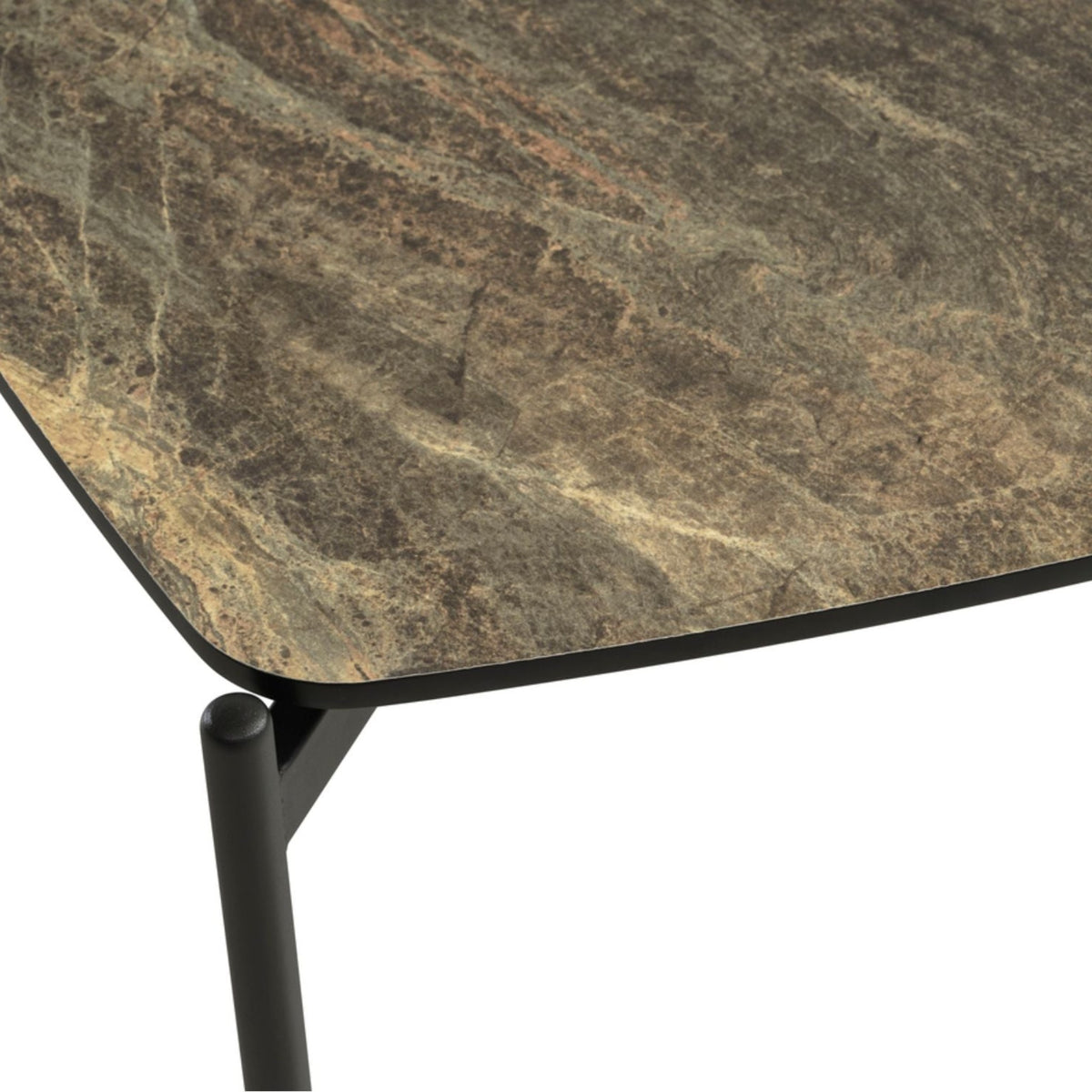 Lexpo Malta sofabord i dark brown HPL med sorte metalben