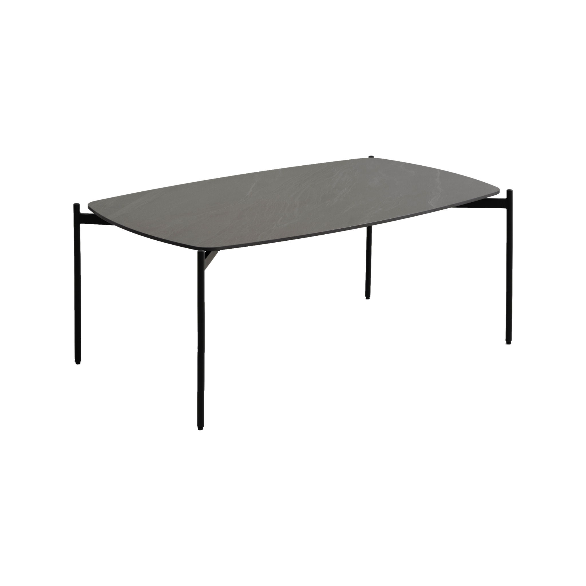Lexpo Malta sofabord i anthracite keramik med 50 cm sorte metalben