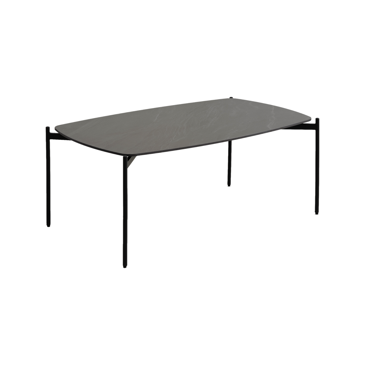 Lexpo Malta sofabord i anthracite keramik med 50 cm sorte metalben