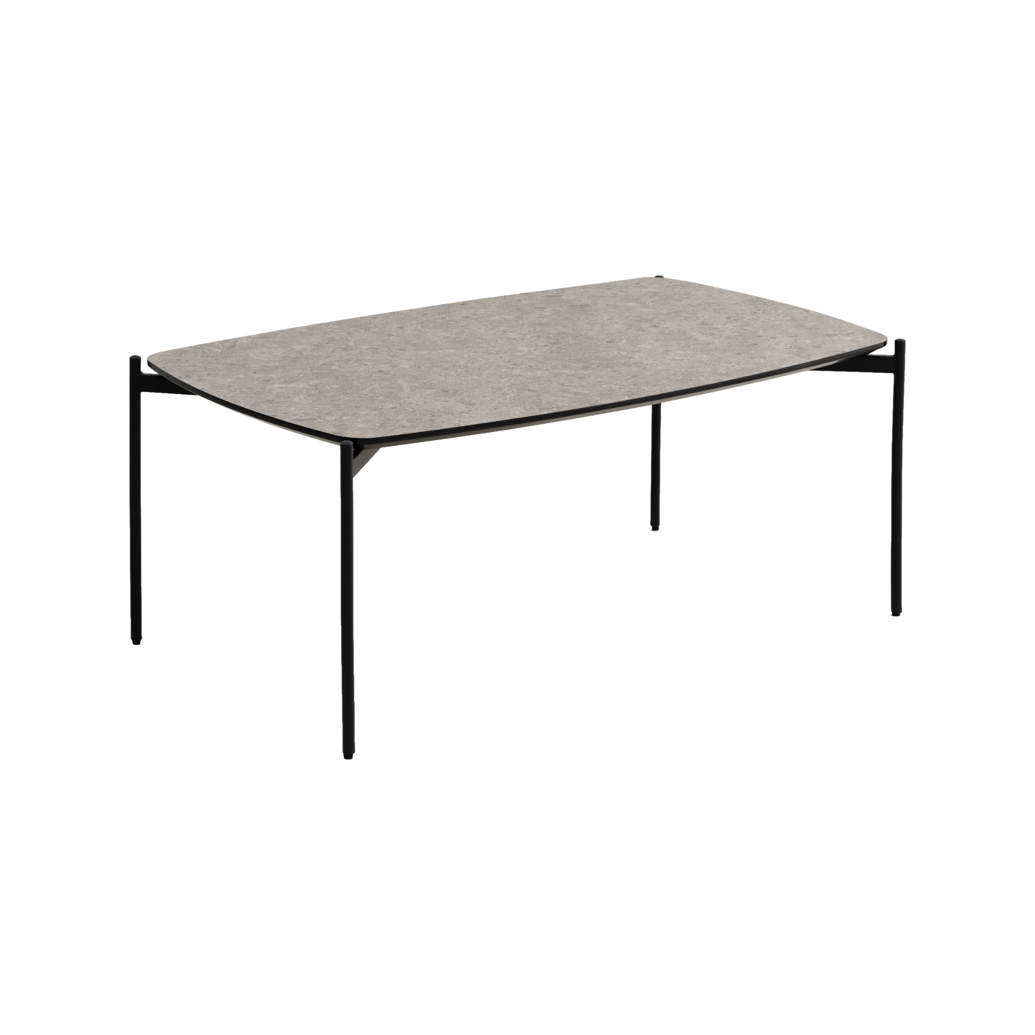 Lexpo Malta sofabord i beige terrazzo med 50 cm sorte metalben