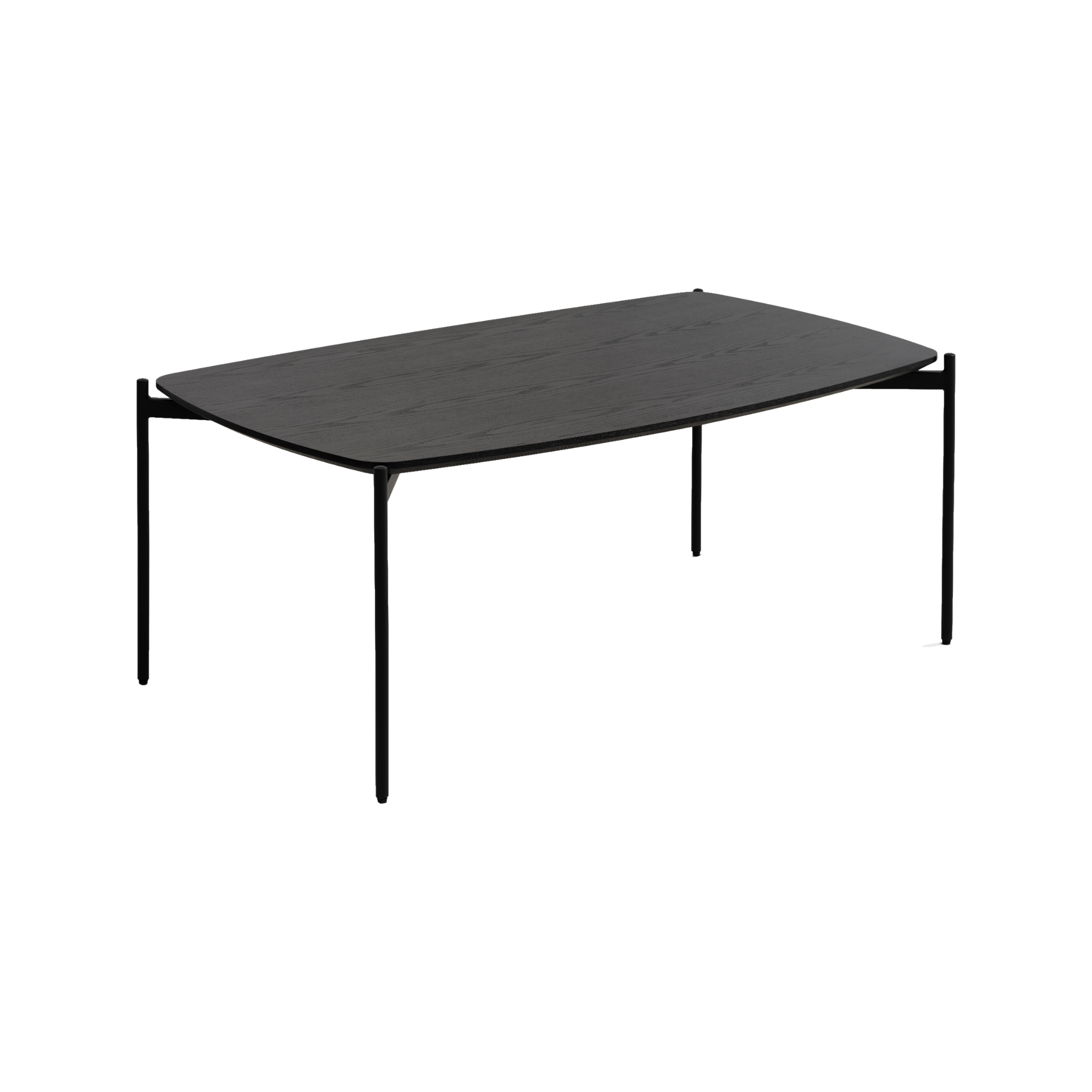 Lexpo Malta sofabord i sort askefinér med 50 cm sorte metalben