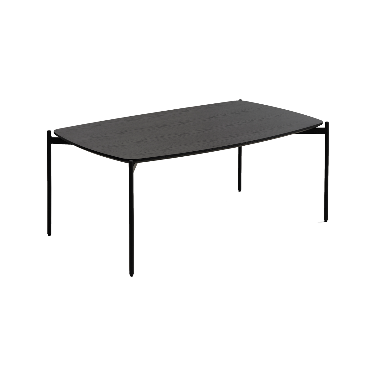 Lexpo Malta sofabord i sort askefinér med 50 cm sorte metalben