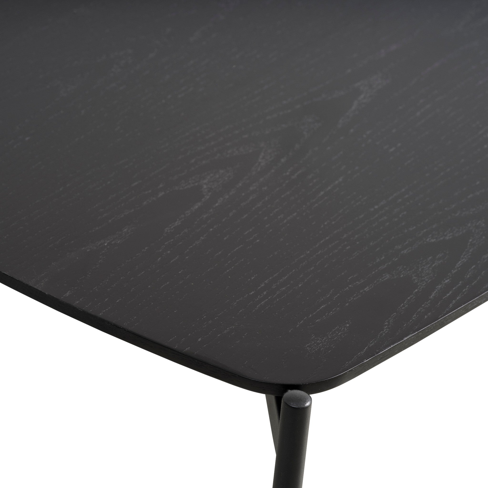 Lexpo Malta sofabord i sort askefinér med 50 cm sorte metalben