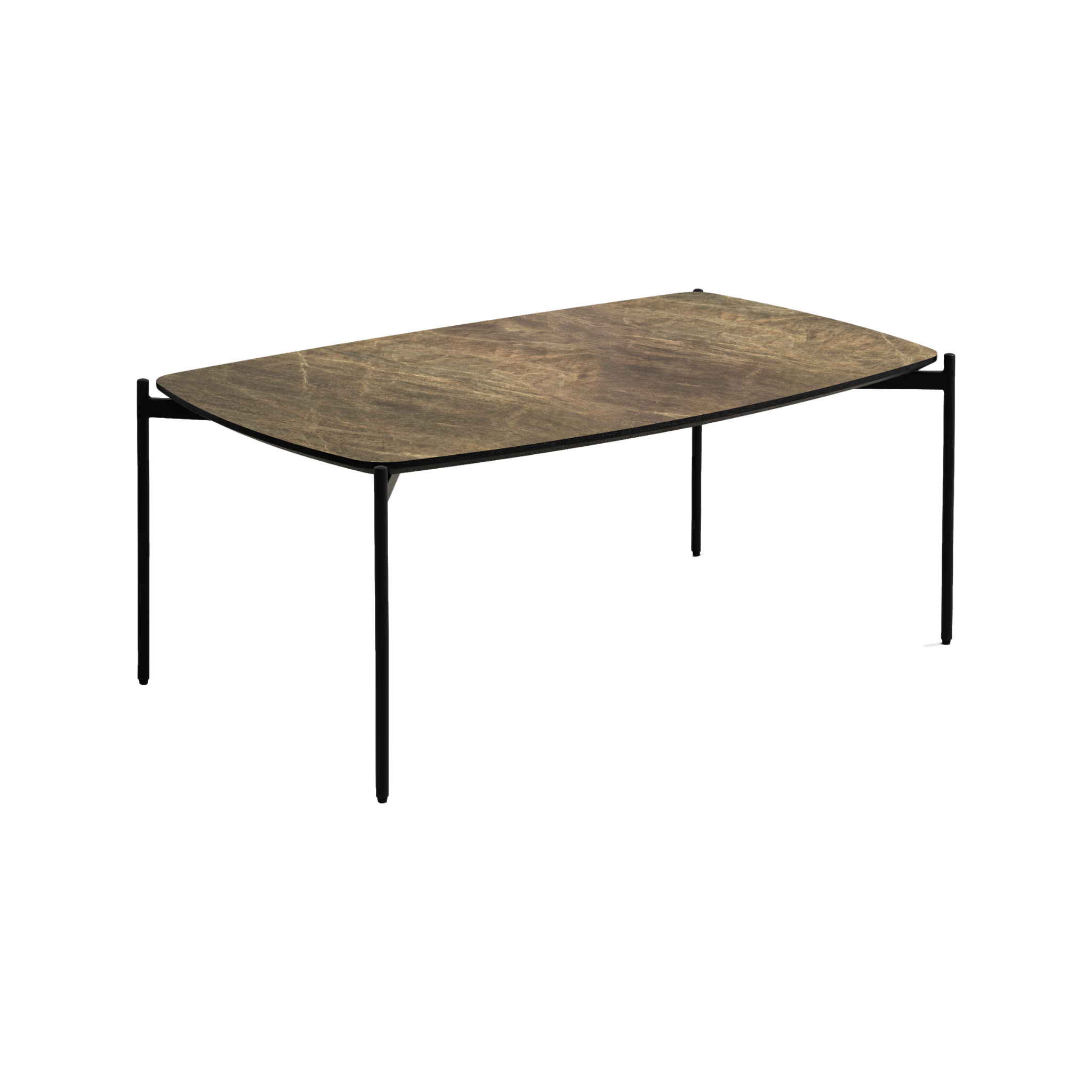 Lexpo Malta sofabord i dark brown HPL med 50 cm sorte metalben
