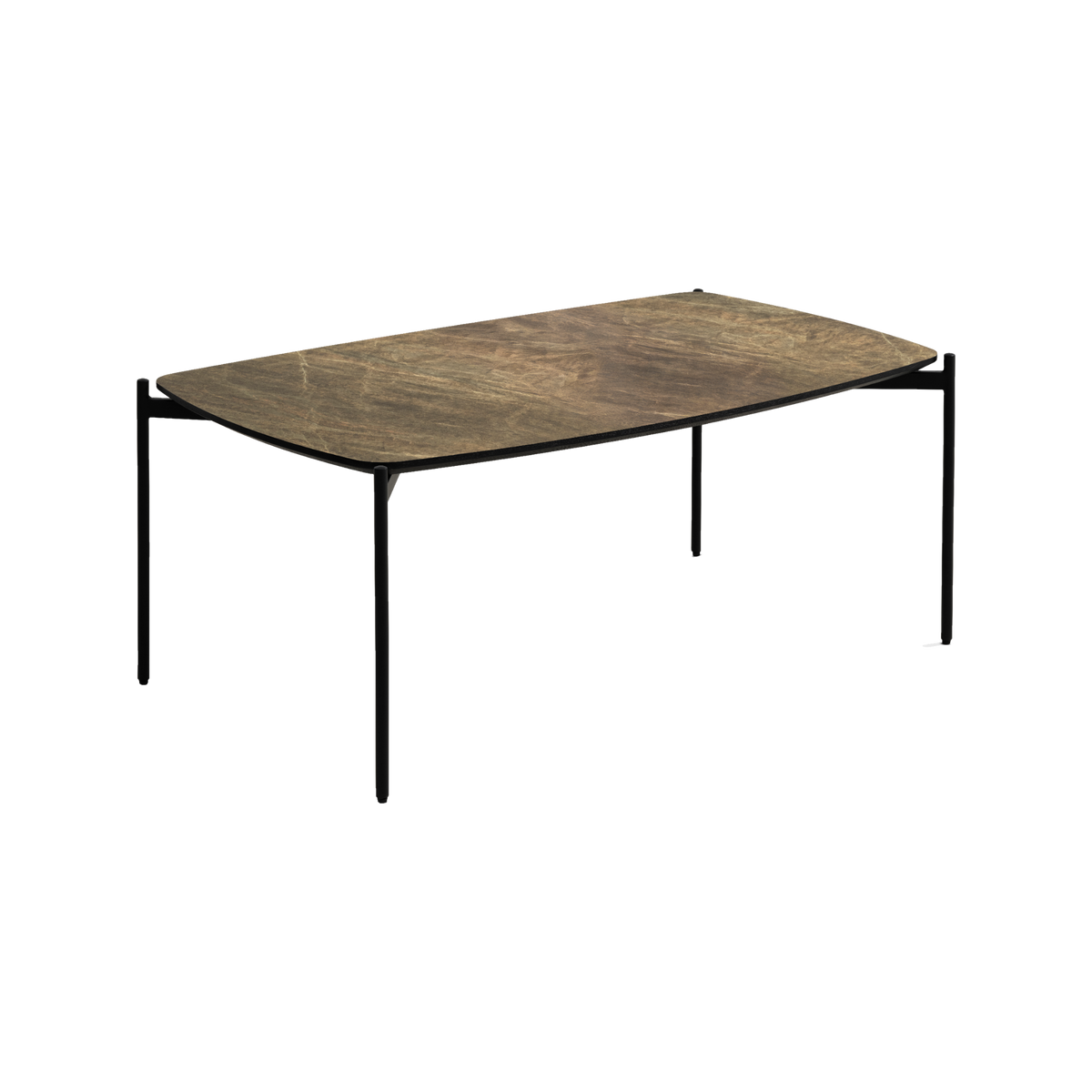 Lexpo Malta sofabord i dark brown HPL med 50 cm sorte metalben