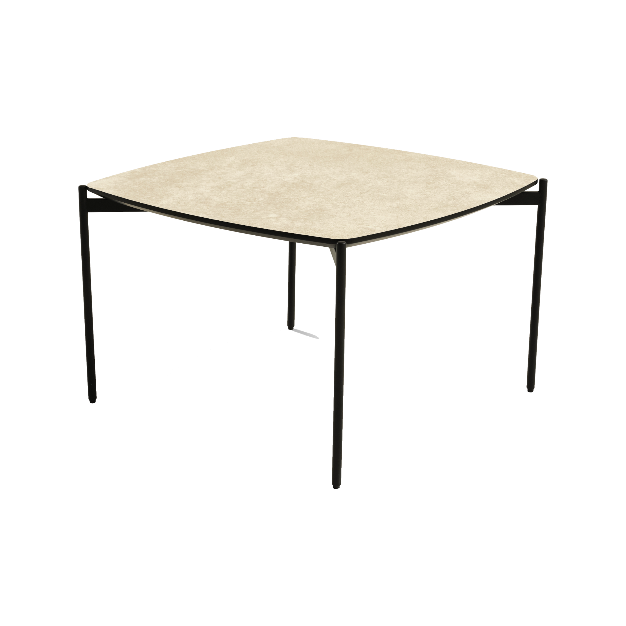 Lexpo Malta sofabord i beige HPL med 50 cm sorte metalben