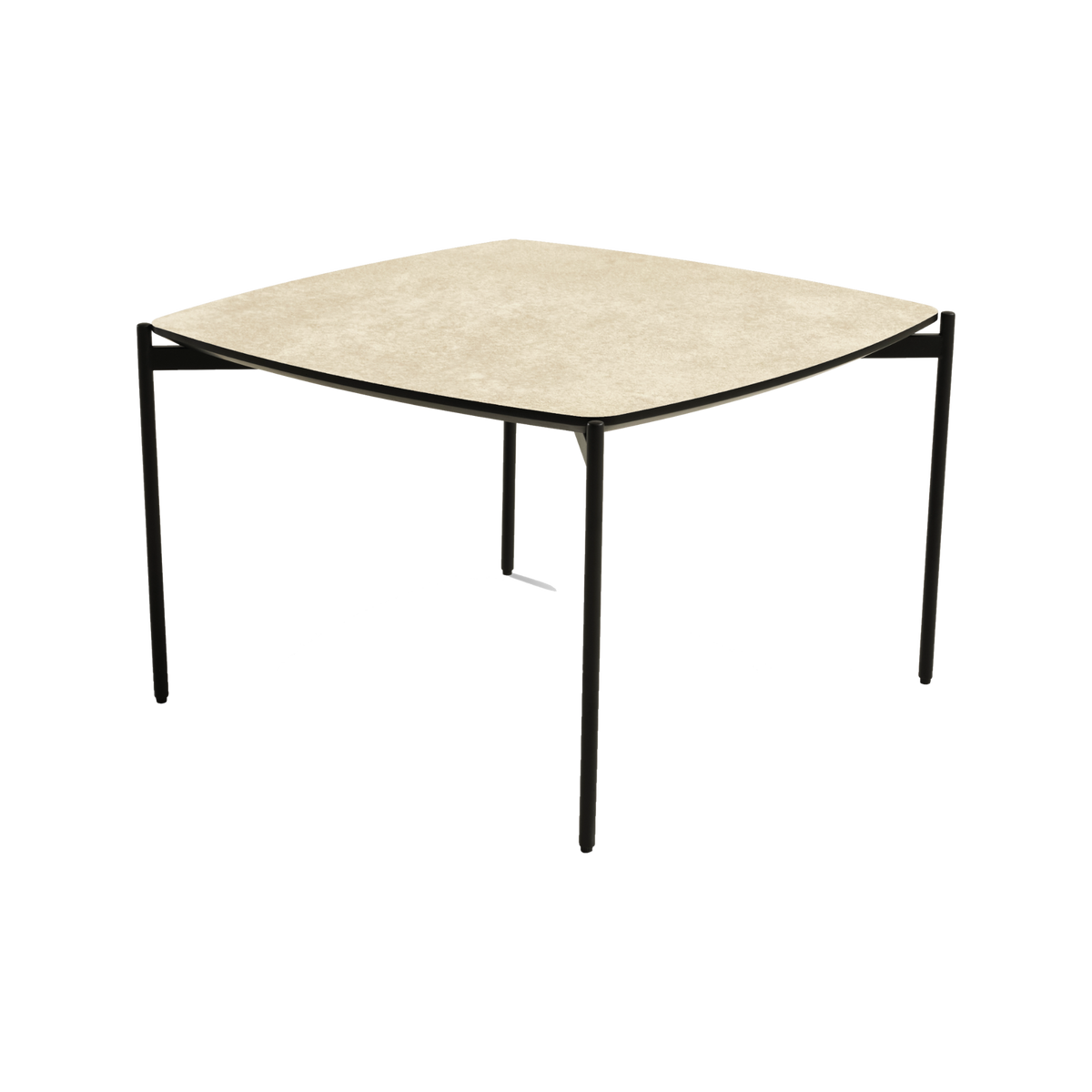 Lexpo Malta sofabord i beige HPL med 50 cm sorte metalben