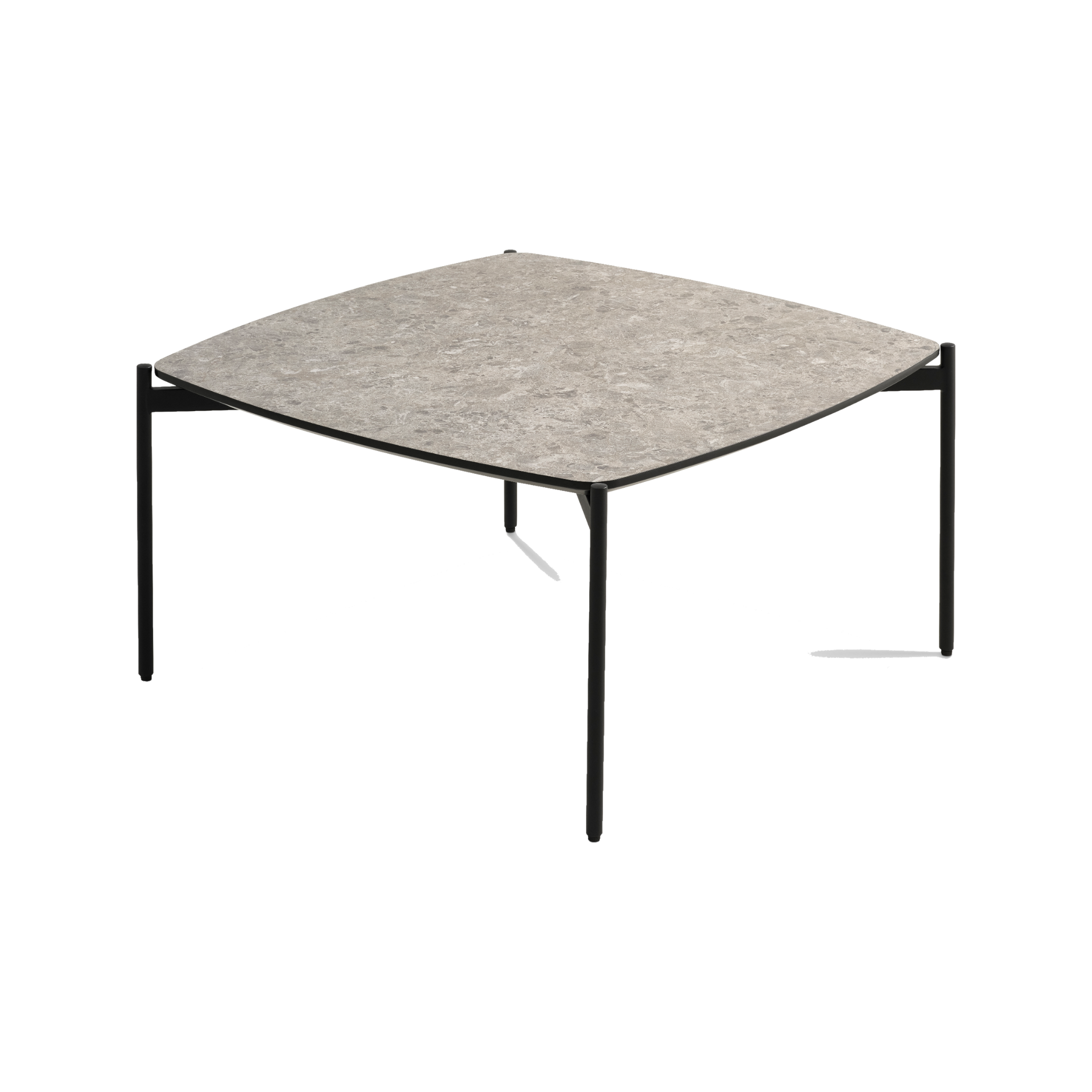 Lexpo Malta sofabord i beige terrazzo med 50 cm sorte metalben