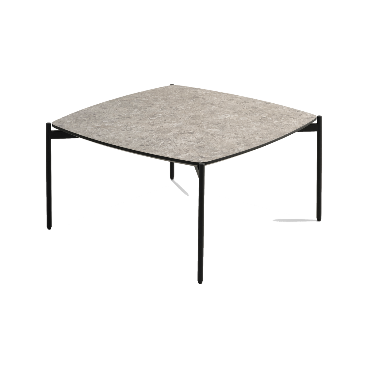 Lexpo Malta sofabord i beige terrazzo med 50 cm sorte metalben
