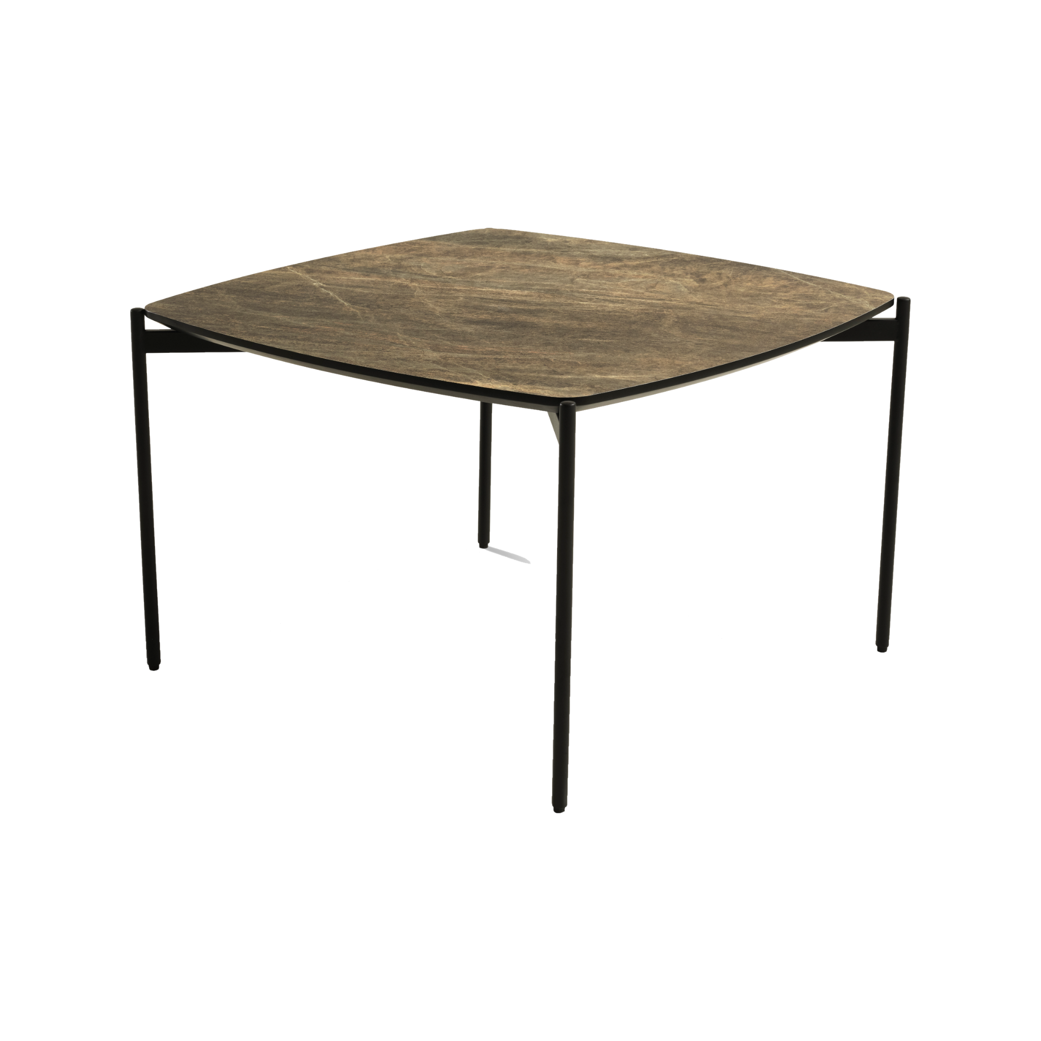 Lexpo Malta sofabord i dark brown HPL med 50 cm sorte metalben