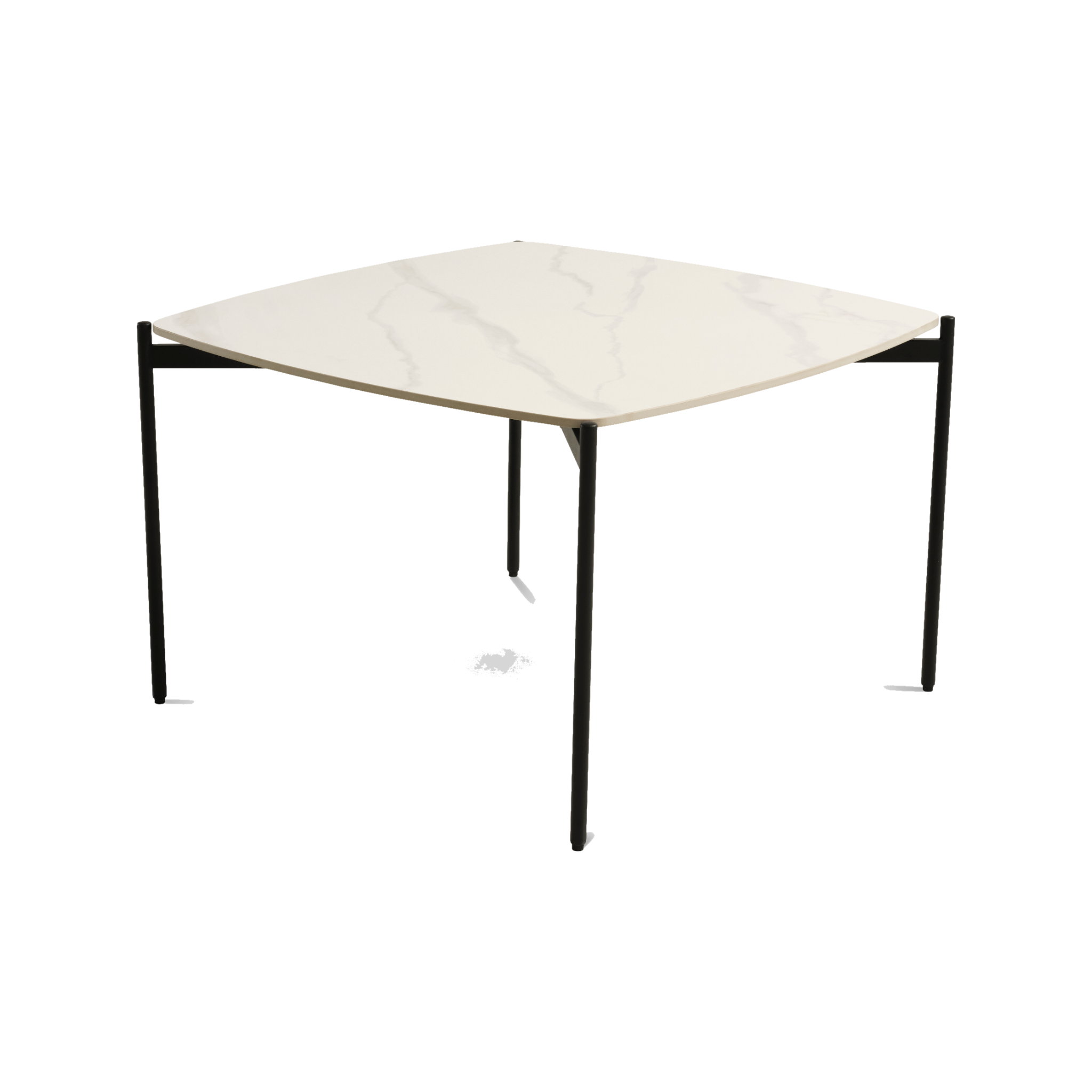 Lexpo Malta sofabord i hvid keramik med 50 cm sorte metalben