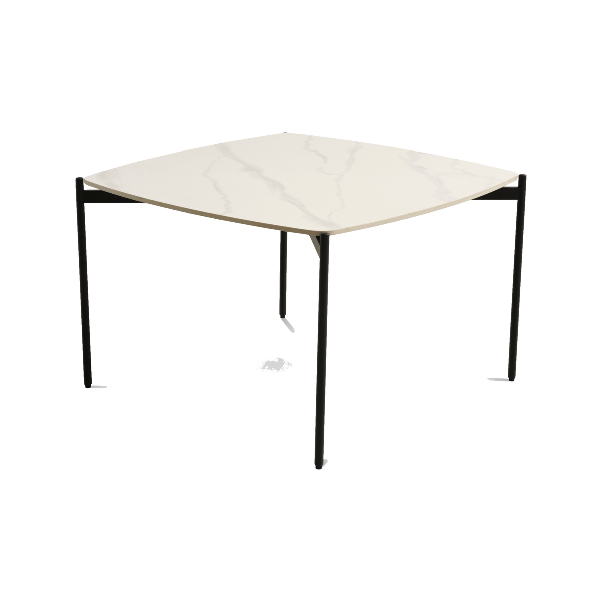 Lexpo Malta sofabord i hvid keramik med 50 cm sorte metalben