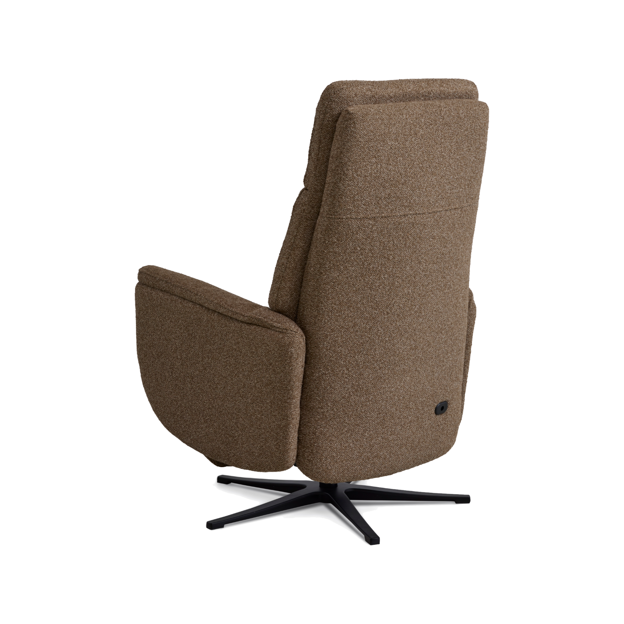 Marvin lænestol med recliner i brown Vista stof med sort metalfod