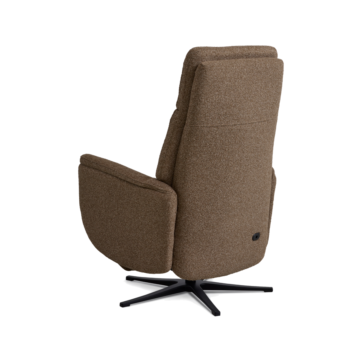 Marvin lænestol med recliner i brown Vista stof med sort metalfod
