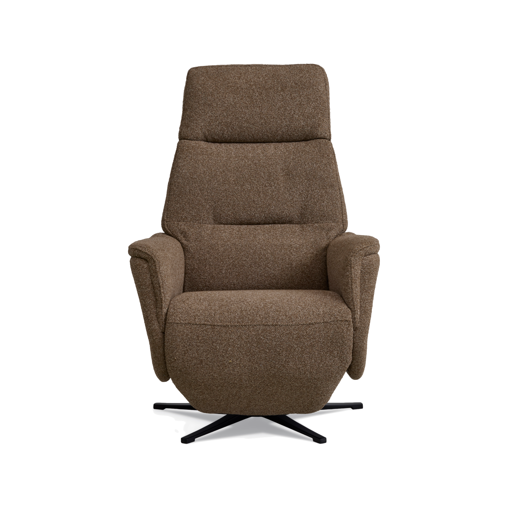Marvin lænestol med recliner i brown Vista stof med sort metalfod