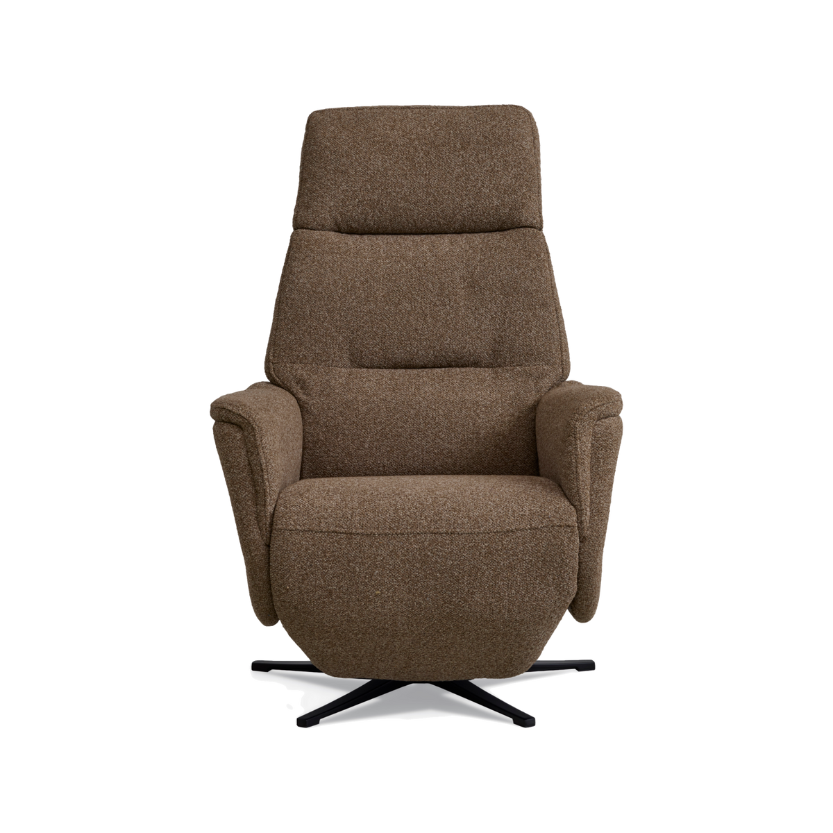 Marvin lænestol med recliner i brown Vista stof med sort metalfod