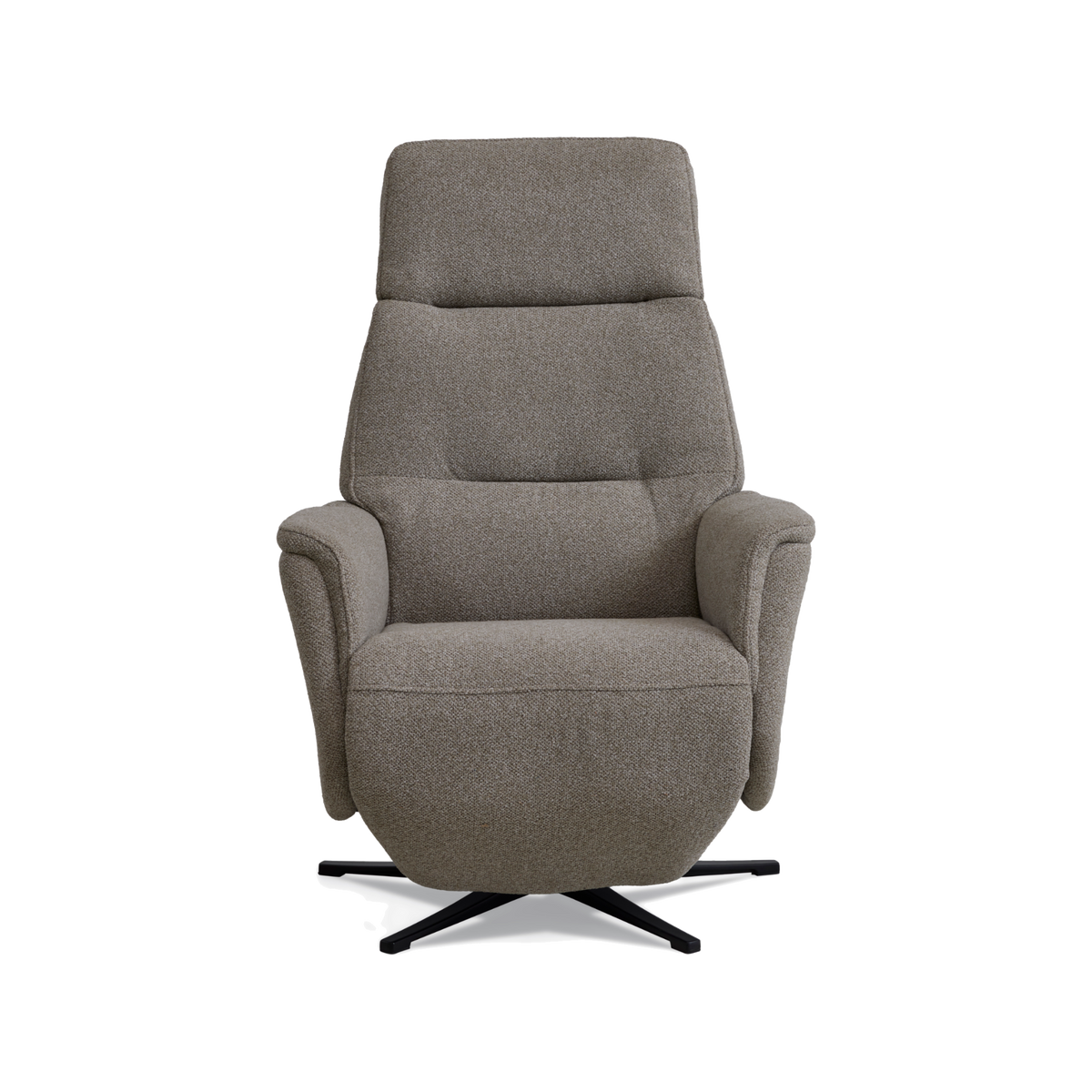 Marvin lænestol med recliner i mushroom Vista stof med sort metalfod