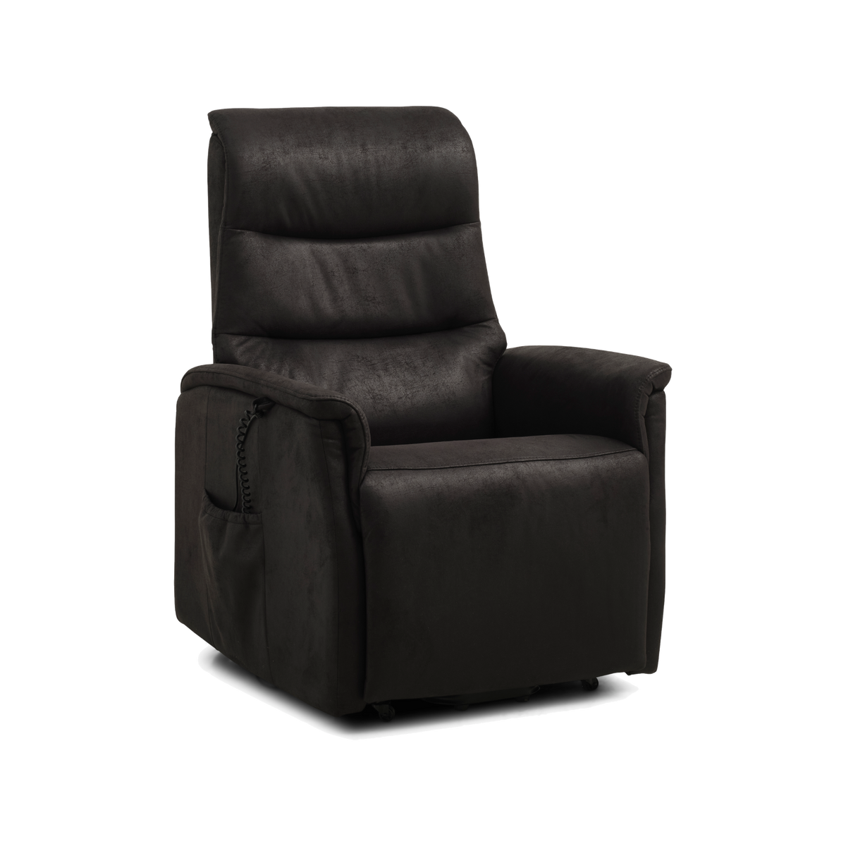 Max lænestol med recliner og løftefunktion i sort Bull microfiber læder