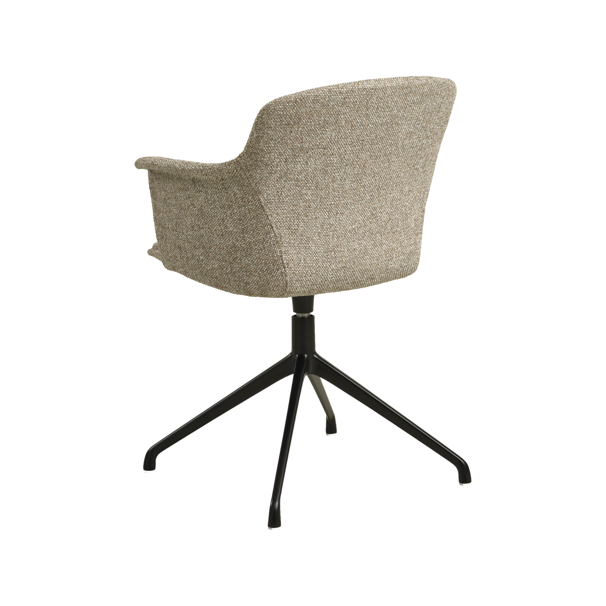 Lexpo Mia spisebordsstol i Beige melange stof med sort drejefod