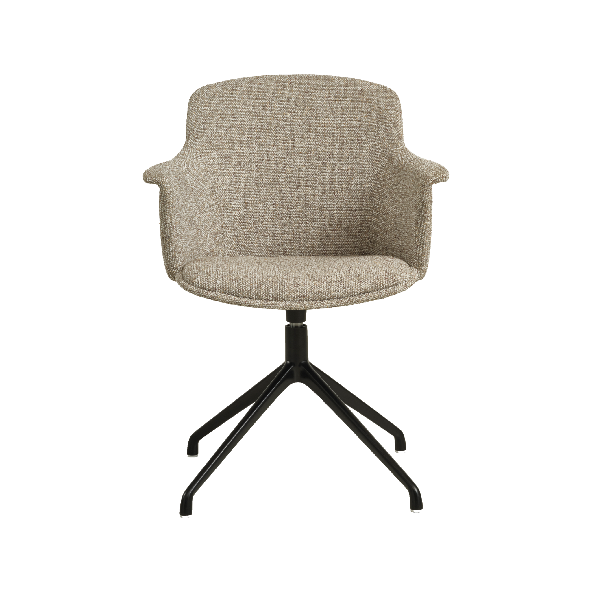 Lexpo Mia spisebordsstol i Beige melange stof med sort drejefod