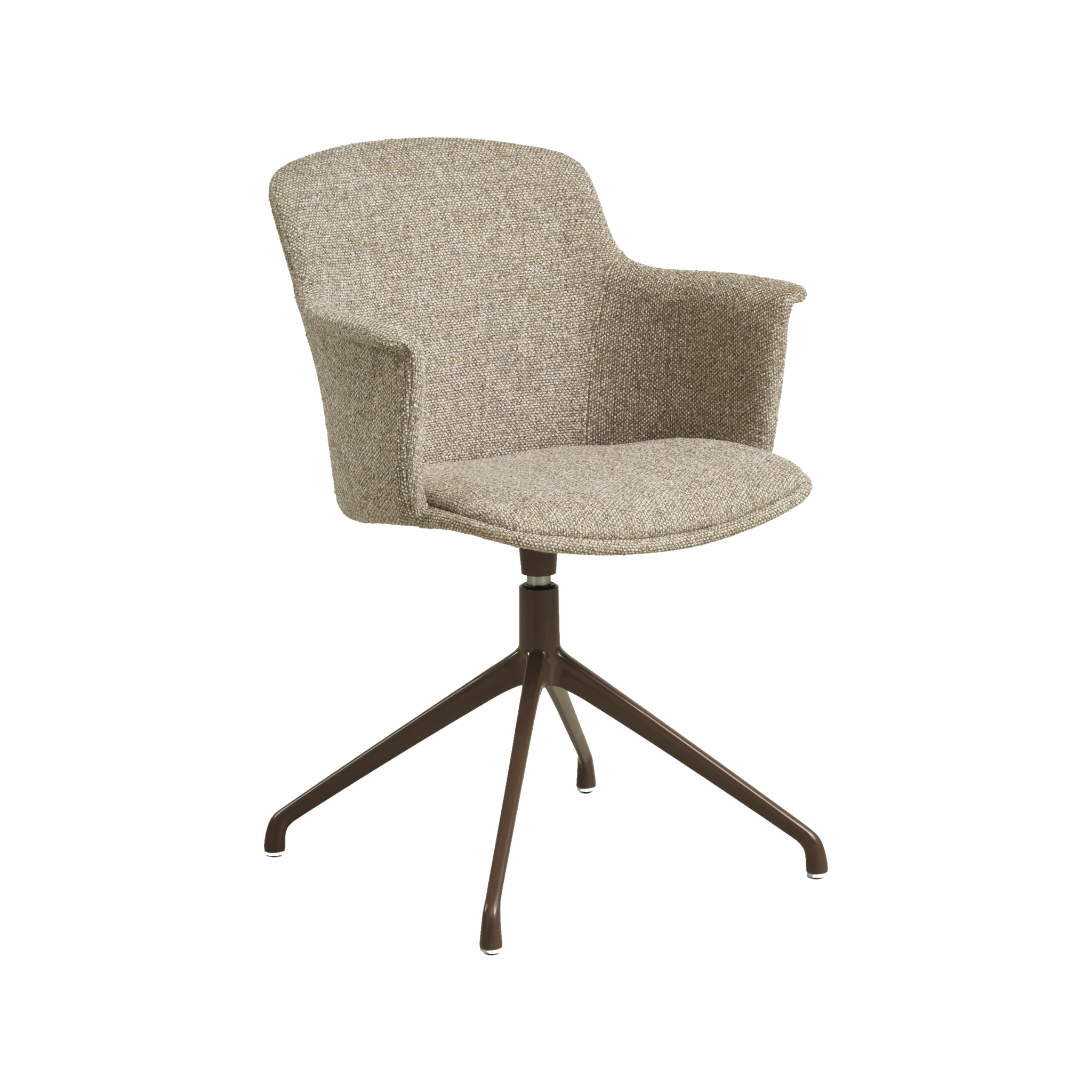 Lexpo Mia spisebordsstol i Beige melange stof med drejefod i brown