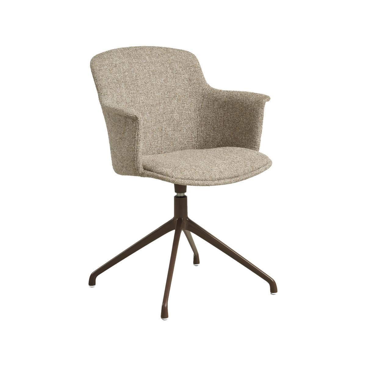 Lexpo Mia spisebordsstol i Beige melange stof med drejefod i brown