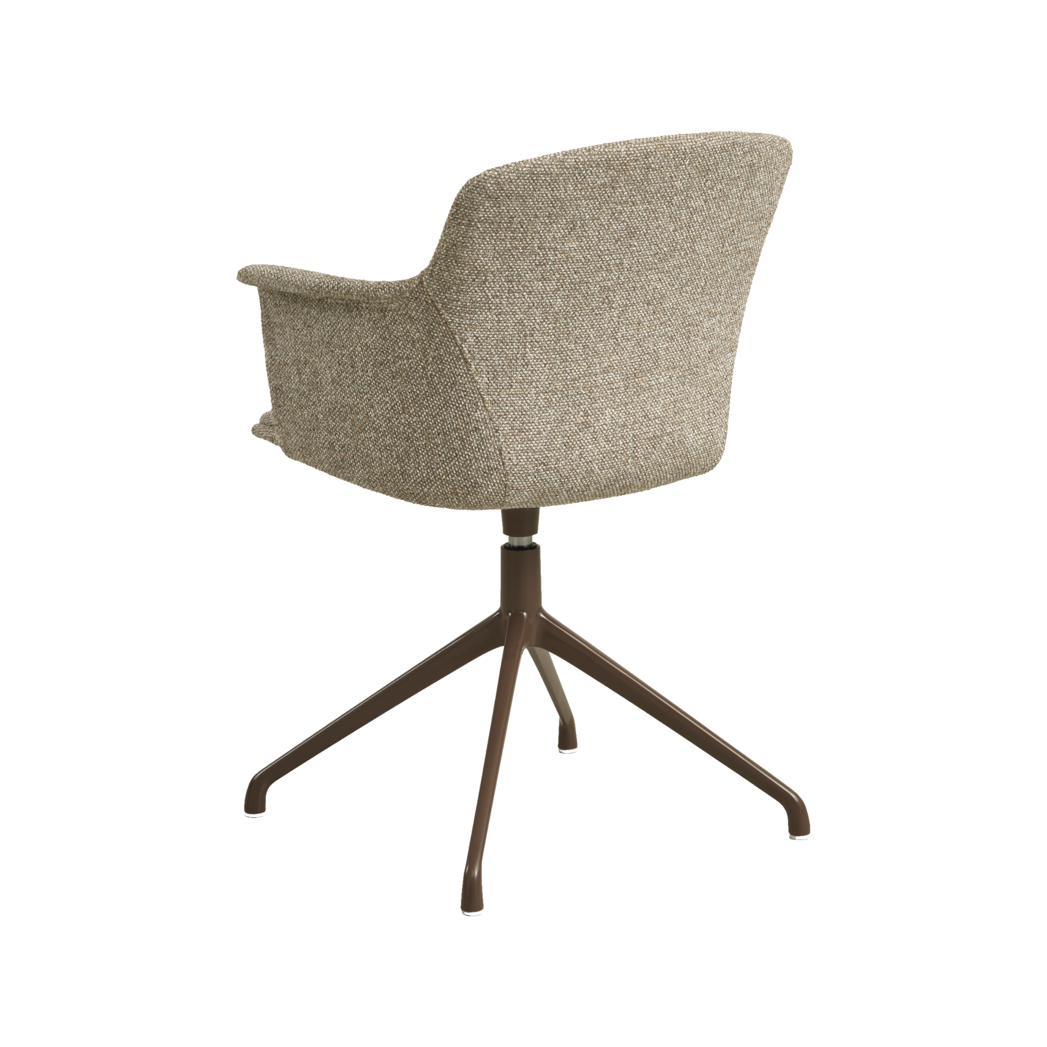 Lexpo Mia spisebordsstol i Beige melange stof med drejefod i brown