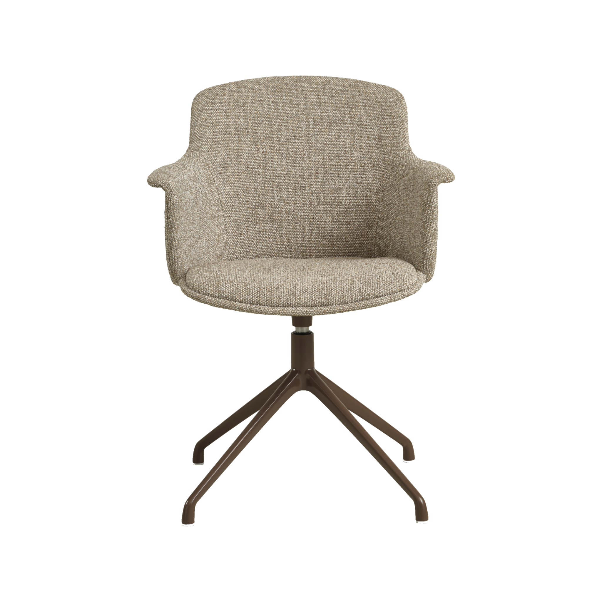 Lexpo Mia spisebordsstol i Beige melange stof med drejefod i brown