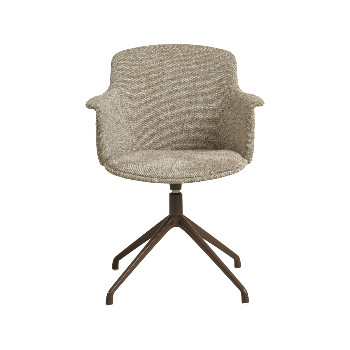 Lexpo Mia spisebordsstol i Beige melange stof med drejefod i brown