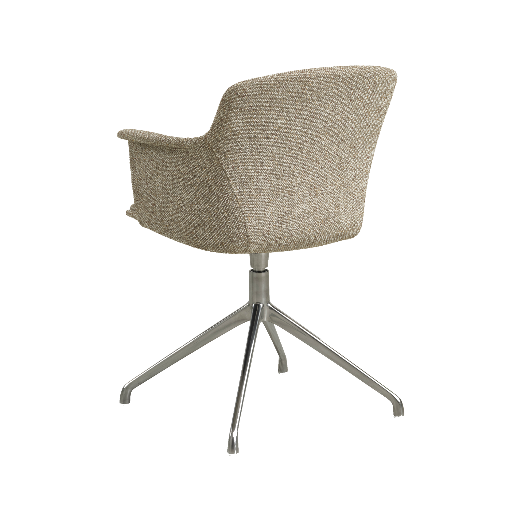 Lexpo Mia spisebordsstol i Beige melange stof med drejefod i poleret metal